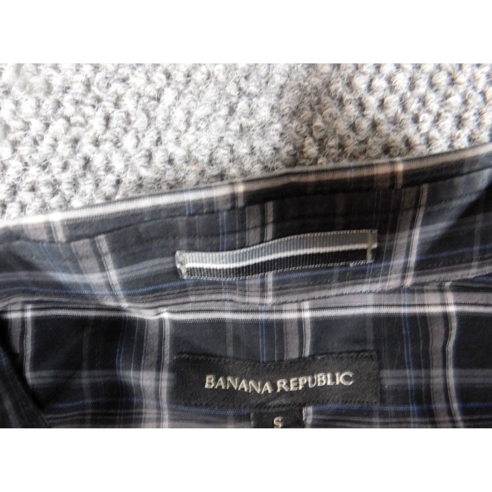 Banana Republic Banana Republic Shirt Mens Small Gray Plaid Button-Down Long Sleeve Regular Cotton Knit Button-Up Western 90s Size US S / EU 44-46 / 1 - 5 Thumbnail