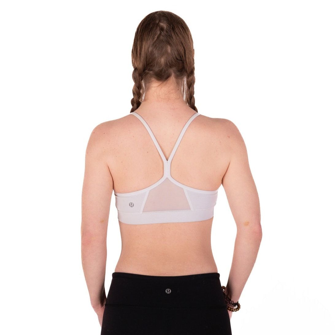 Lululemon Lululemon Flow Y White Sports Bra Light With Mesh Insert Size ONE SIZE - 6 Thumbnail