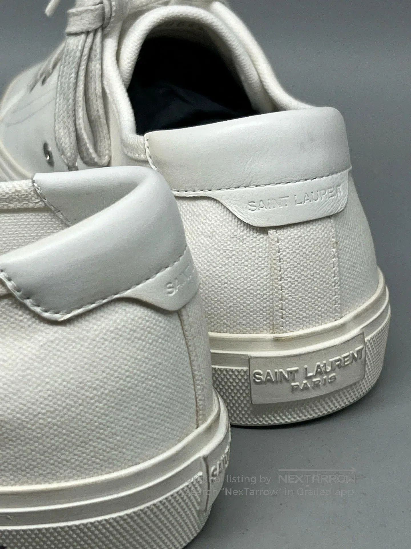 ysl malibu white canvas casual sneakers.