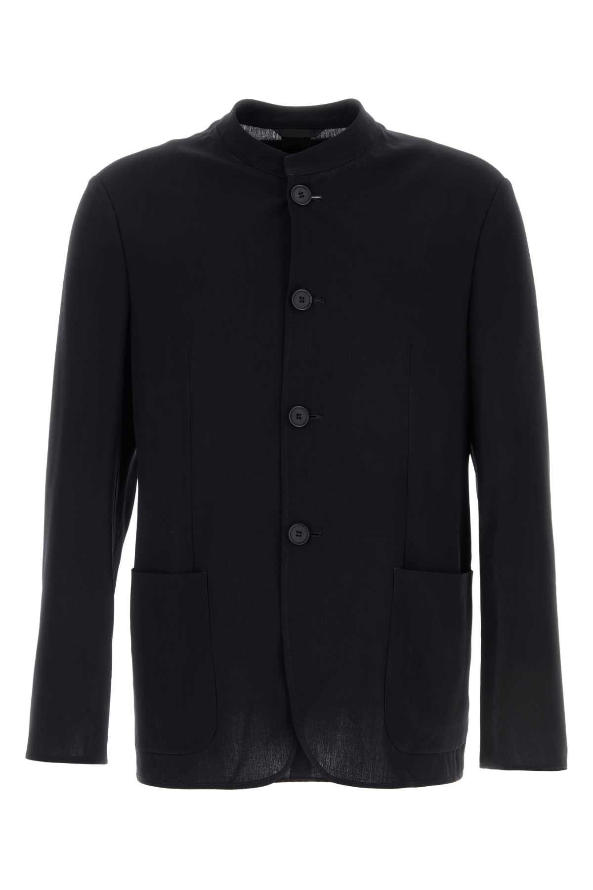 Giorgio Armani Midnight Blue Wool Blazer Size US M / EU 48-50 / 2 - 1 Thumbnail