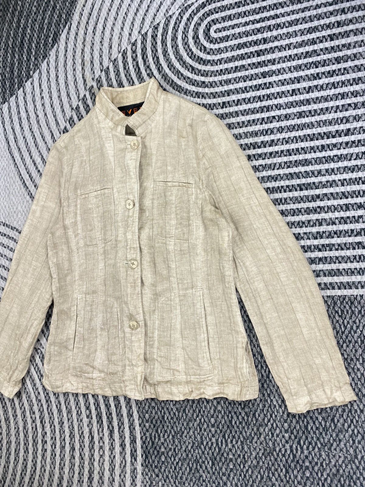 Krizia Uomo Vintage EVEX By Krizia Beige Linen Jacket Size M / US 6-8 / IT 42-44 - 4 Thumbnail