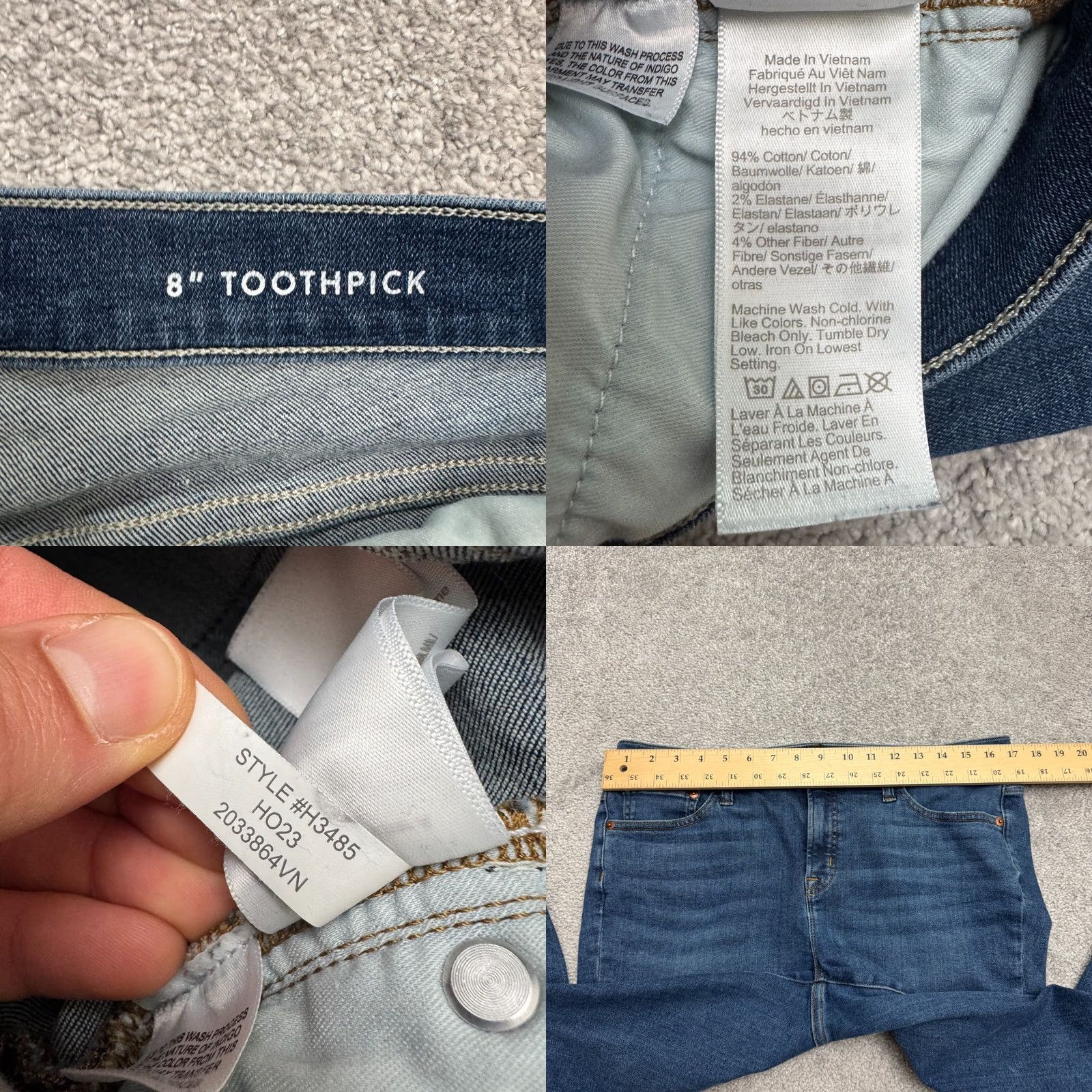 J.Crew J.Crew Jeans Toothpick Denim Skinny 32 Tall Blue Medium Wash Women Regular Fit Vintage No (whether to include vintage) Size 24" / US 00 / IT 34 - 8 Thumbnail