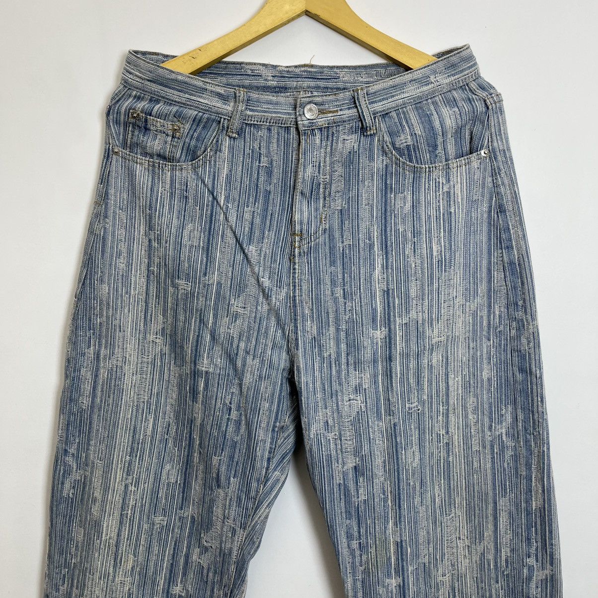 Japanese Brand Vintage Crazy Distressed Jeans Baggy Japanesse Y2K Size US 31 - 2 Thumbnail