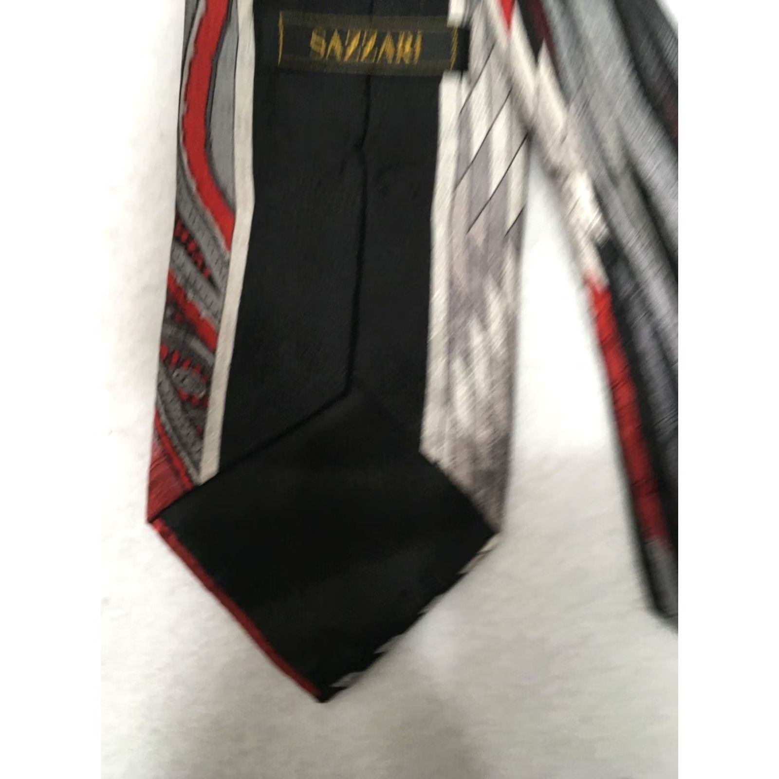 Vintage sazzari Designer Paisley Geometric Silk Tie Gold Mens Silk Tie Size ONE SIZE - 5 Thumbnail