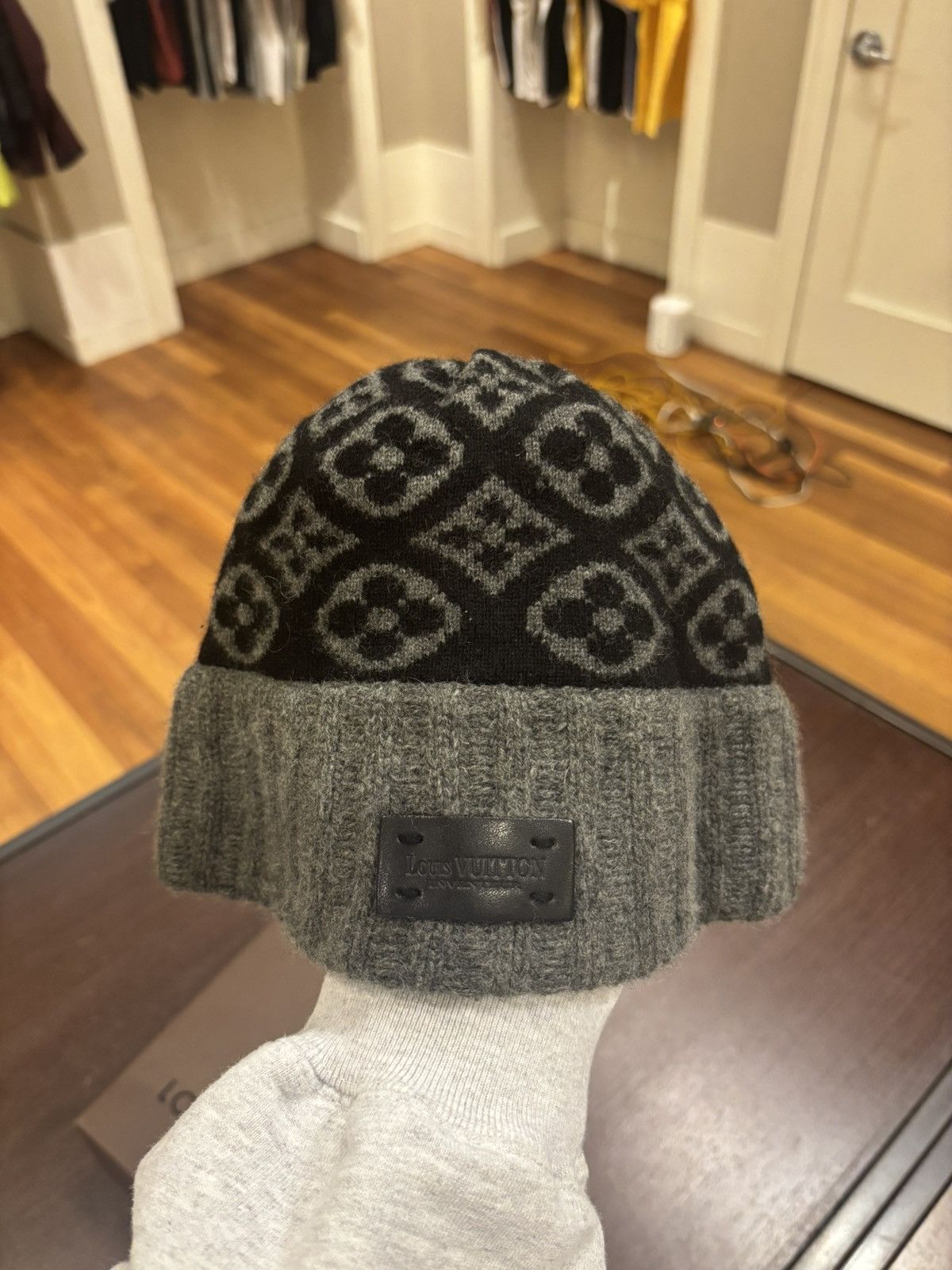 Louis Vuitton LV Cashmere Beanie Black Grey | Grailed