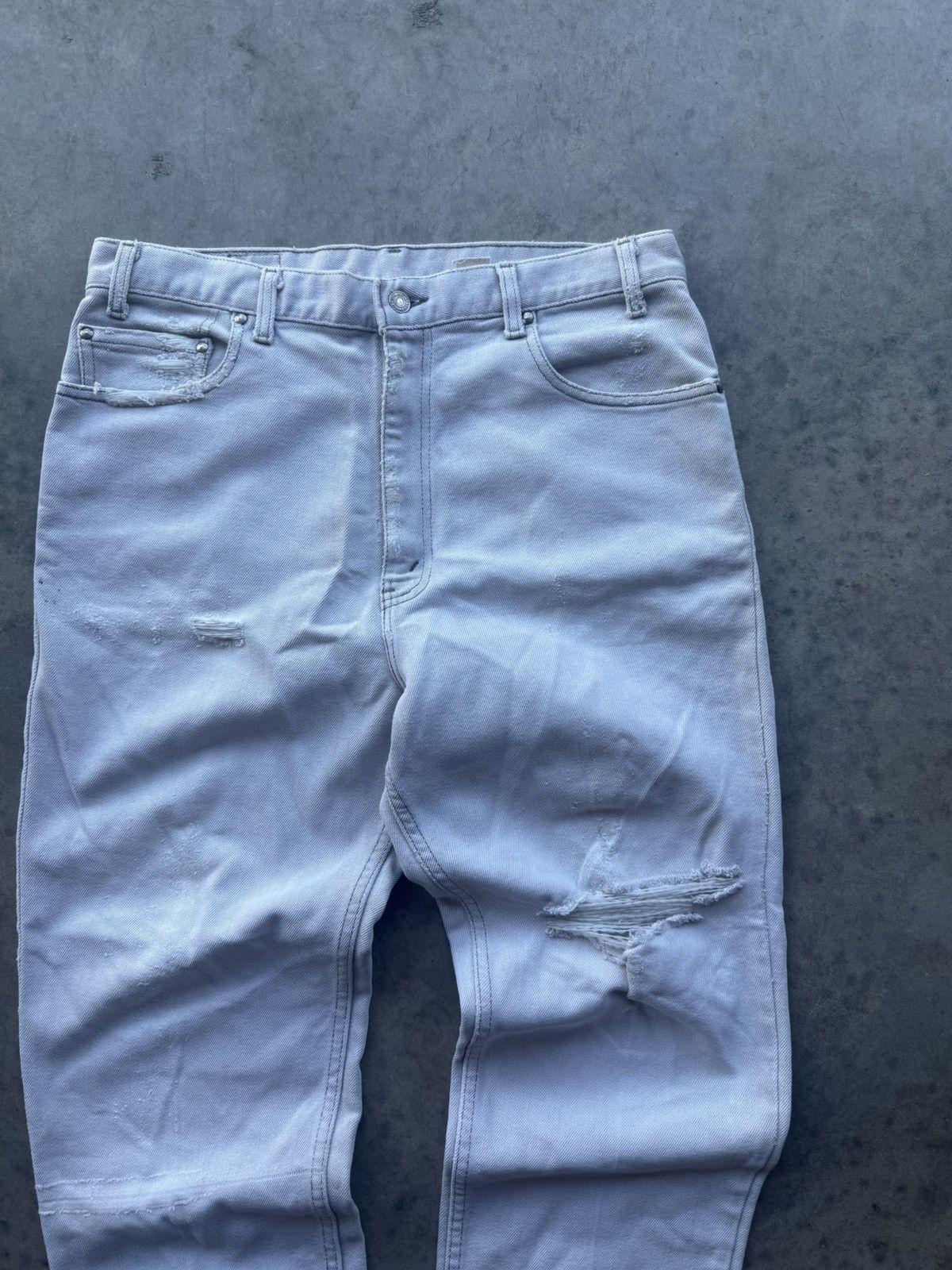 Levi's Vintage Levi’s 540 Grey Distressed Jeans Ripped Size US 35 - 4 Thumbnail