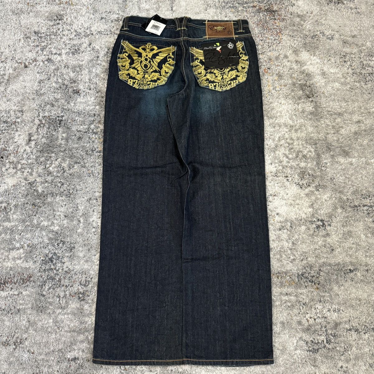 JNCO × Japanese Brand × Vintage Crazy Vintage y2k 8732 embroidered baggy cybergoth jeans Size US 36 / EU 52 - 1 Thumbnail