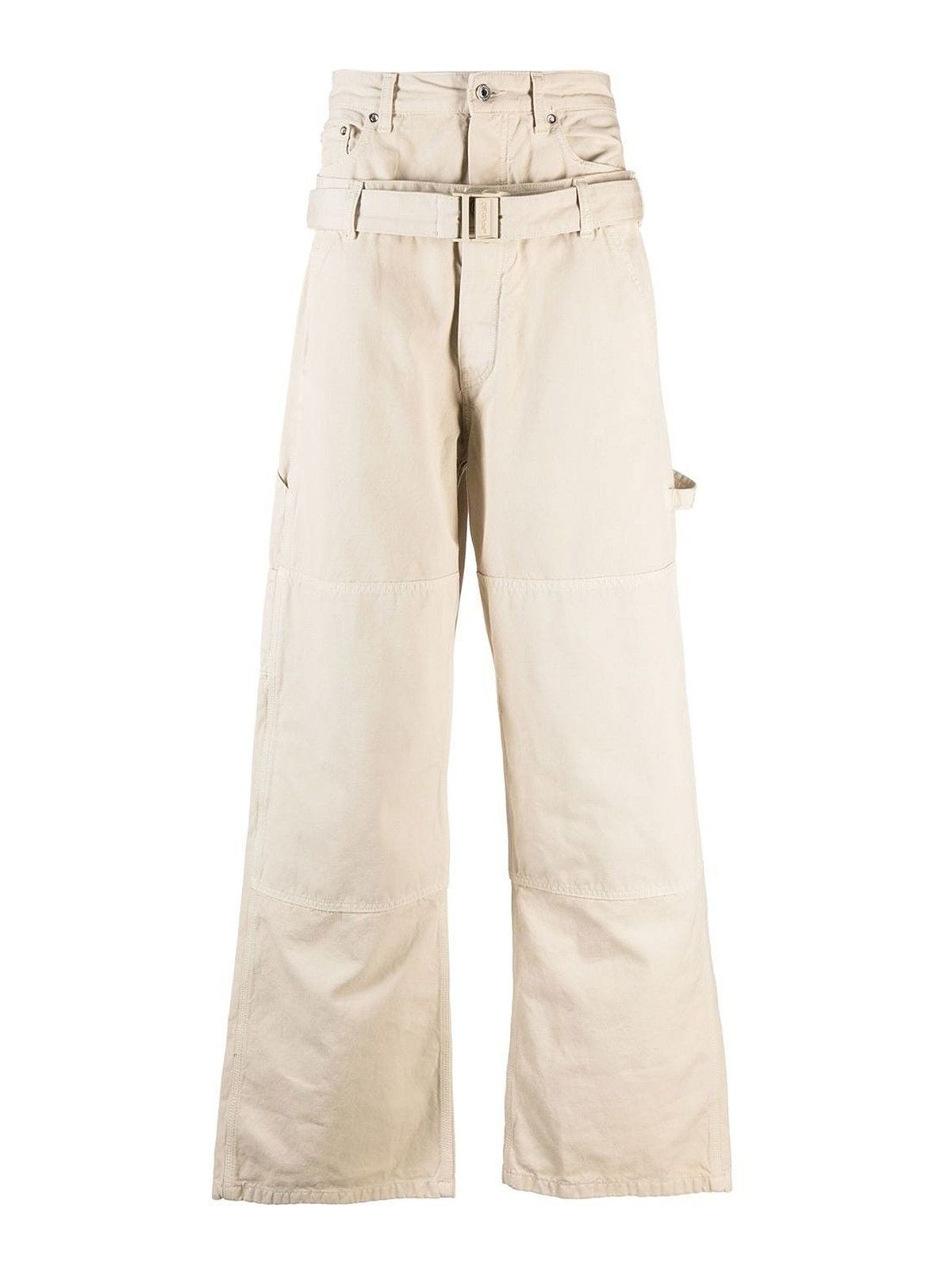 Off-White o1gr1nt0125 Wave Off Canvas Double Over Pant in Beige Size US 36 / EU 52 - 1 Thumbnail