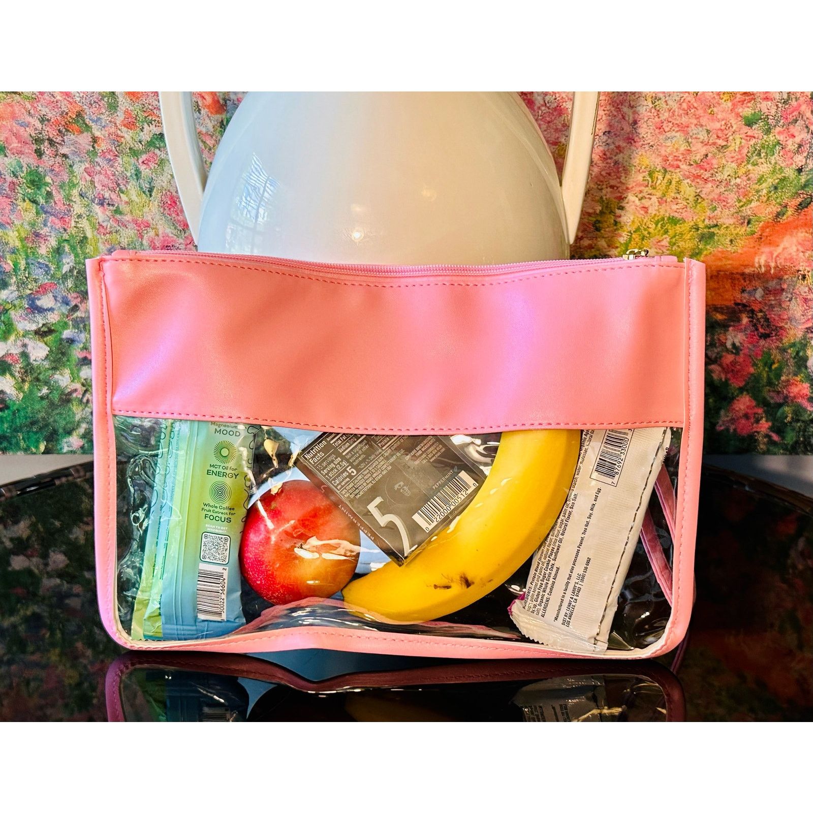 Other New Clear Pink SNACKS Zipper Pouch Removable Wristlet Strap Size ONE SIZE - 3 Thumbnail