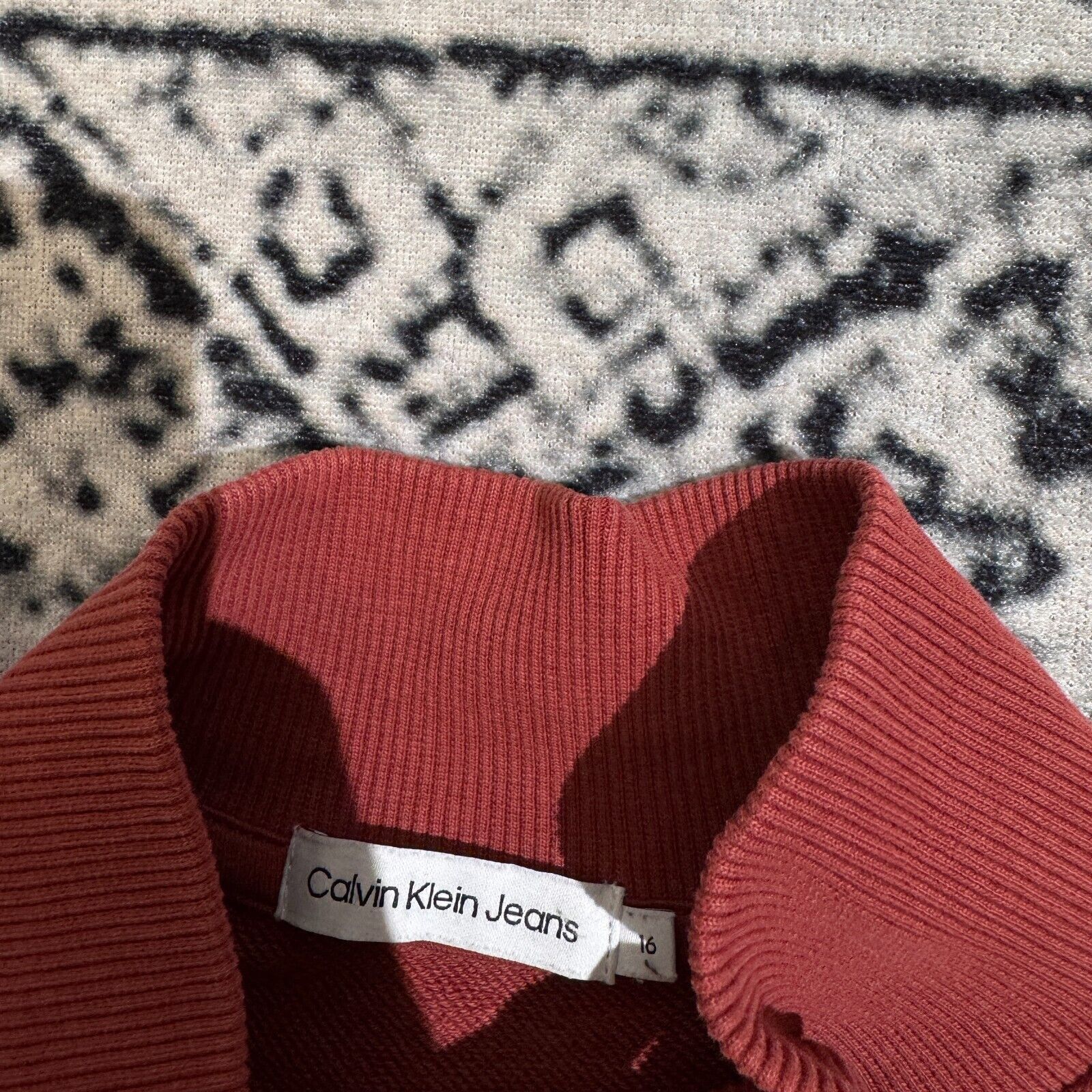 Calvin Klein × Vintage Calvin Klein Unisex Red Cotton Halfzip Sweatshirt Size M Size US M / EU 48-50 / 2 - 7 Thumbnail