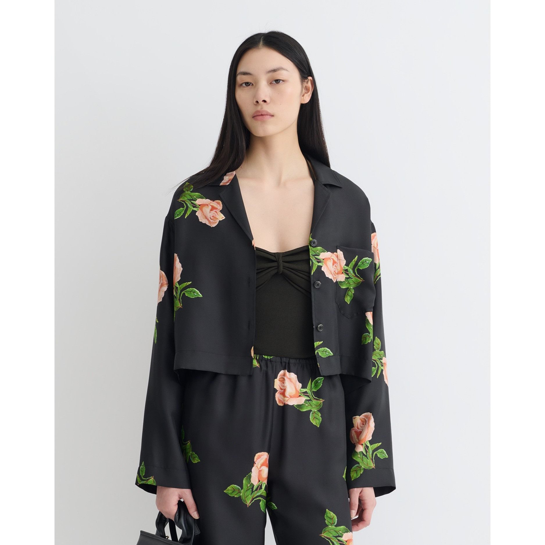 Nanushka Nanushka Valley Silk Cropped Twill Long Sleeve PY Jama Shirt Size L / US 10 / IT 46 - 3 Thumbnail