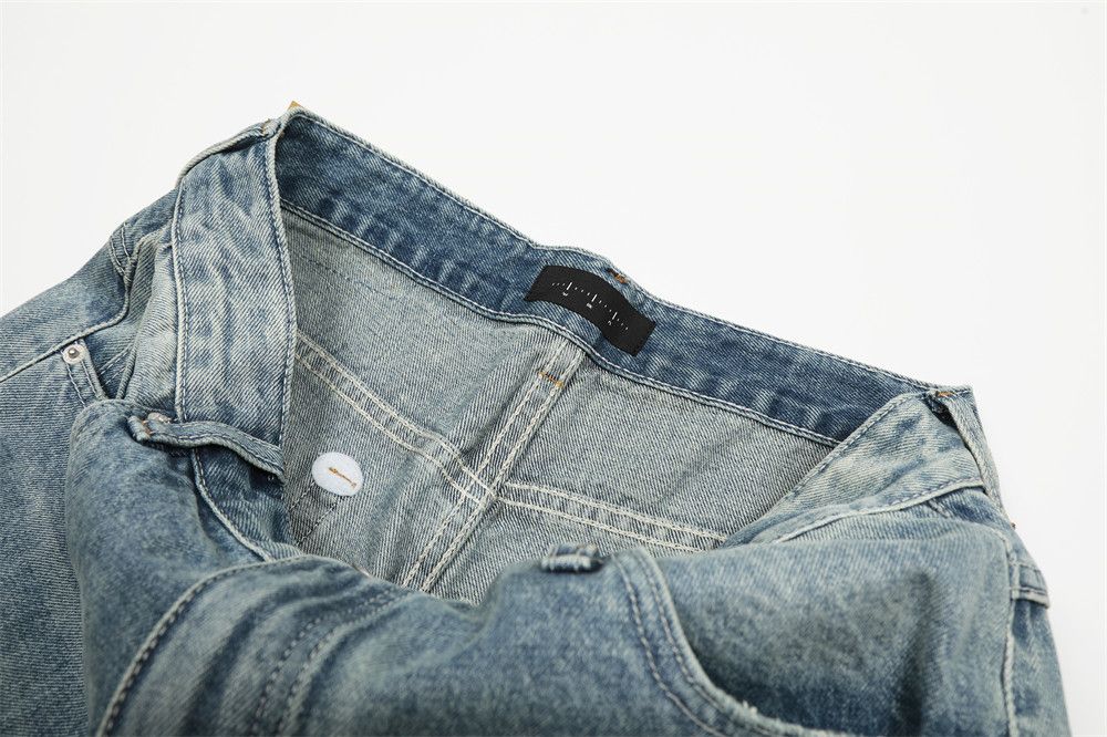Japanese Brand × Jean Retro punk washed men's asymmetric waist jeans Size US 32 / EU 48 - 3 Thumbnail