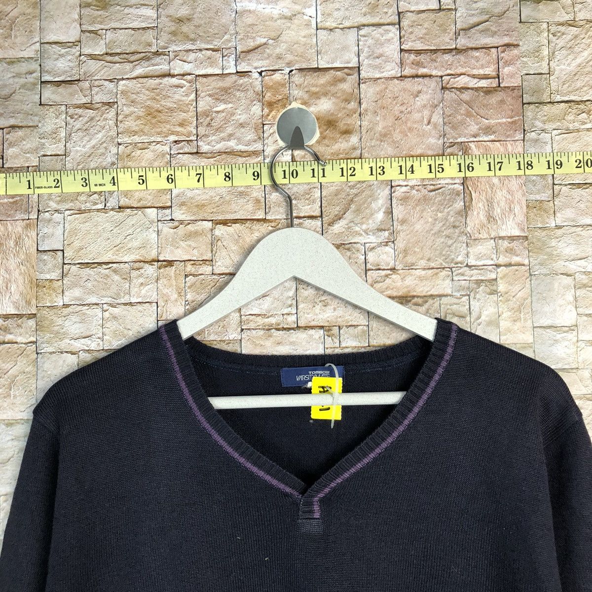 Japanese Brand × Tombolo Tombolo Varsity Mate Purple Knitwear #A221 Size US M / EU 48-50 / 2 - 4 Thumbnail