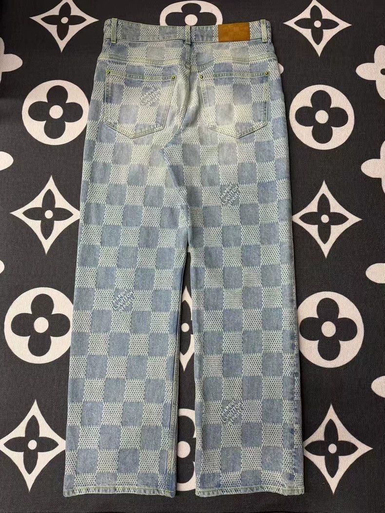 Louis Vuitton LV checkered straight jeans-2508 Size US 33 - 2 Thumbnail