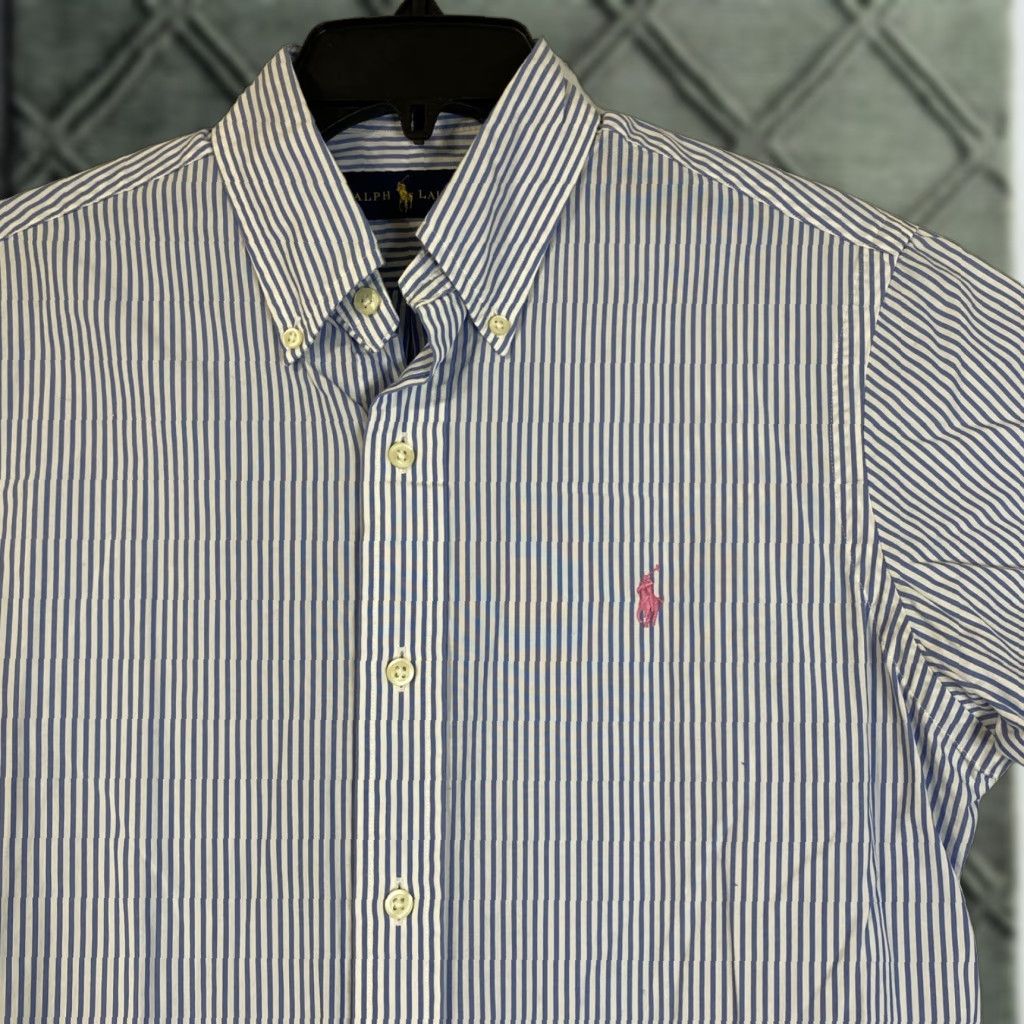 Ralph Lauren VINTAGE Ralph Lauren Pink Pony Mens Small Button-Up Striped Shirt S Old Money Size US S / EU 44-46 / 1 - 1 Thumbnail