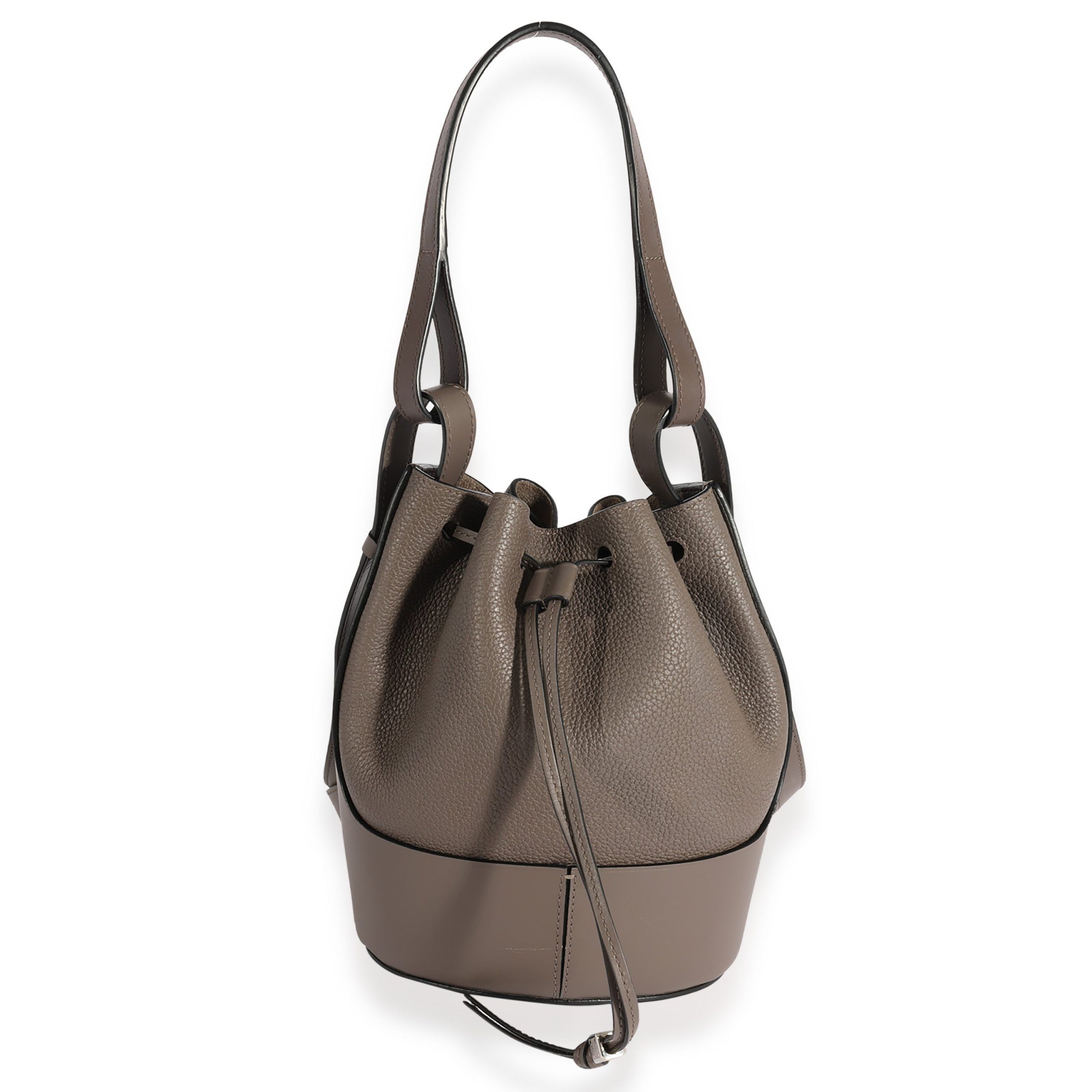 image of Loewe Taupe Grained Calfskin Small Balloon Bucket Bag in Brown, Women's