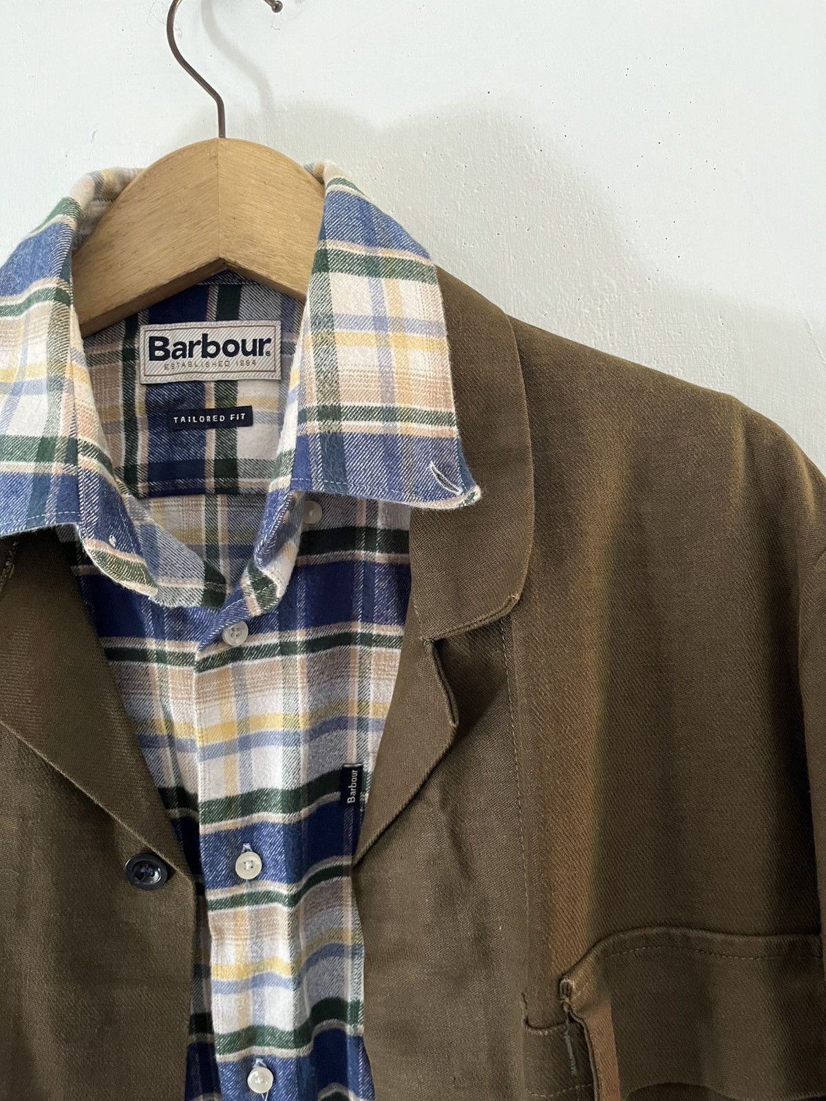 Vintage 1990s sanfor army canvas blazer jacket Size 42S - 4 Thumbnail