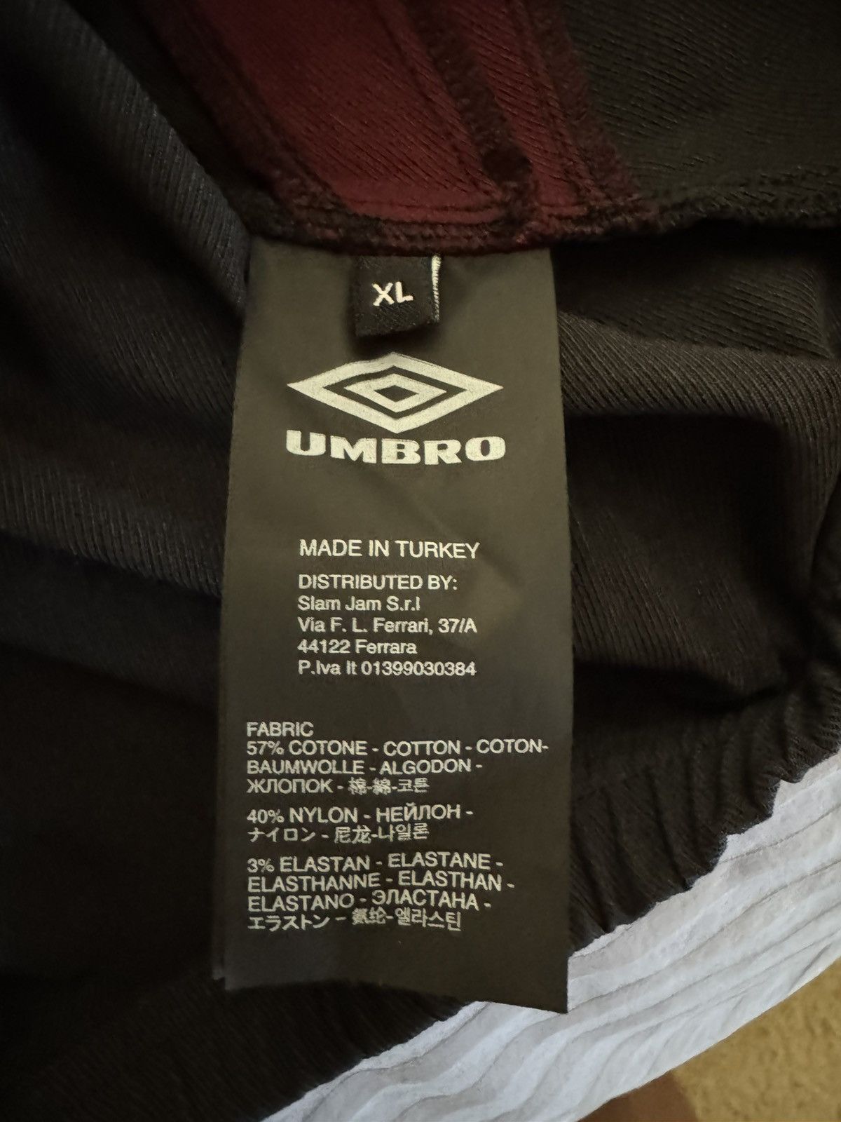 Slam Jam × Umbro Umbro x Slam Jam - 1993 Drill Polo - Black/Burgundy - US XL Size US XL / EU 56 / 4 - 5 Thumbnail
