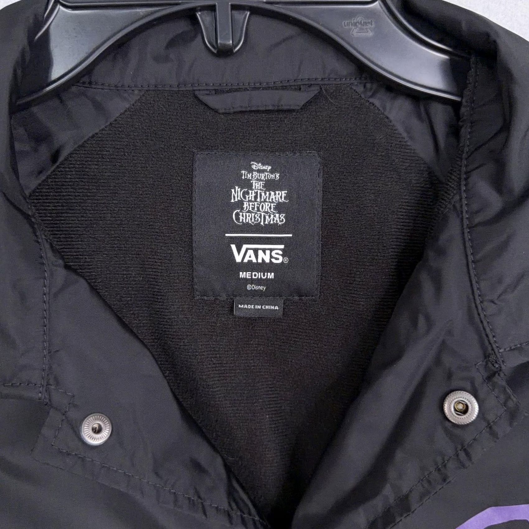 Vans Vans Nightmare Before Christmas Oogie Boogie Coach Jacket Mens Medium Black Windbreaker with Snap Front Festive Halloween 90s Inspired? Size US M / EU 48-50 / 2 - 5 Thumbnail
