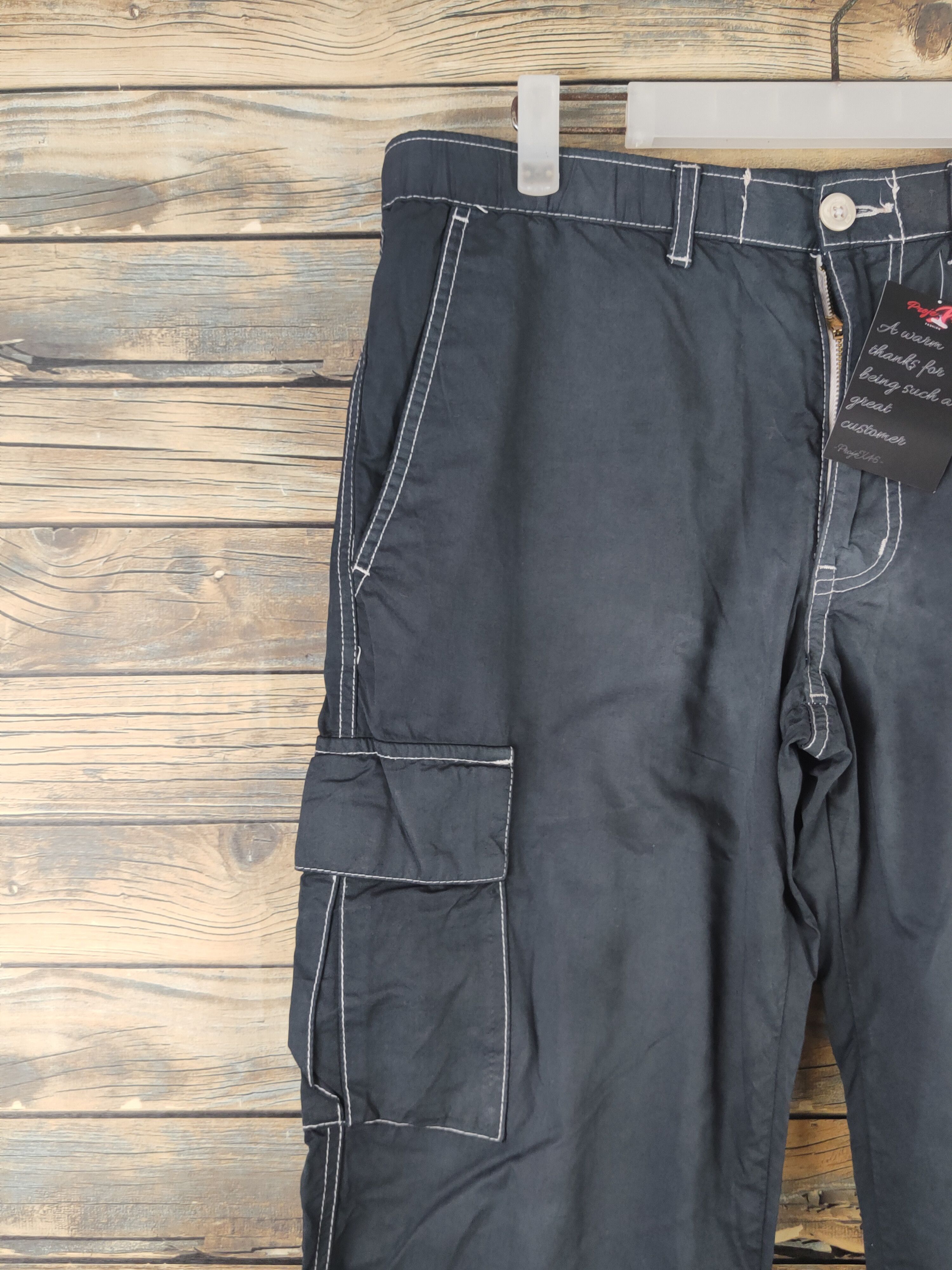 Japanese Brand DL Topvalu Black Multipocket Cargo Pants #46-093 Size US 32 / EU 48 - 3 Thumbnail