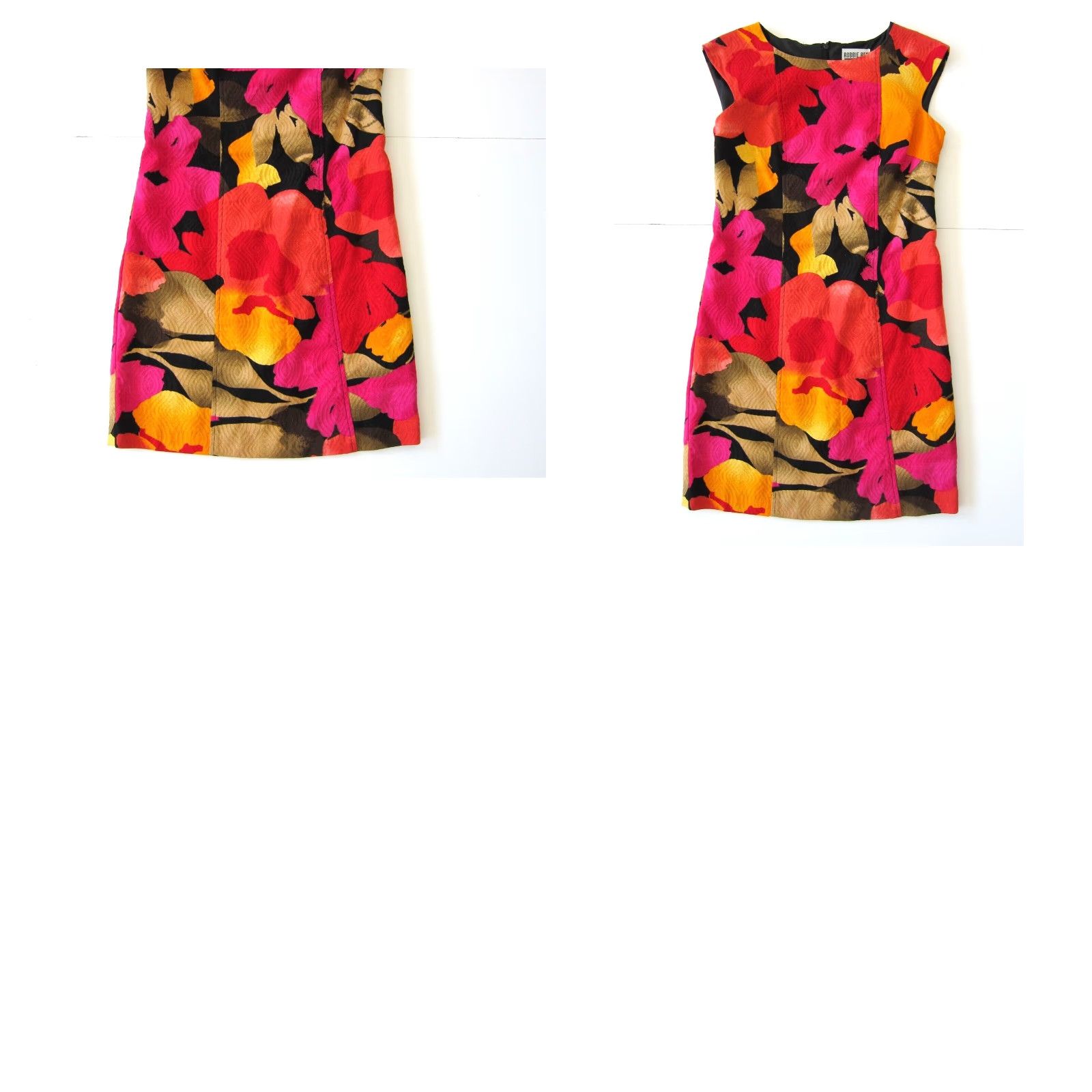 Vintage Robbie Bee Pink Floral Cap Sleeve A-Line Sheath Dress 6P Size M / US 6-8 / IT 42-44 - 8 Thumbnail