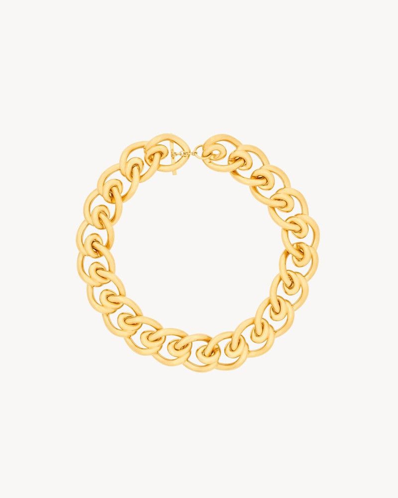 Saint Laurent Paris o1bcso1str0226 Size:M/Coiled Chain Necklace in Golden Size ONE SIZE - 1 Thumbnail