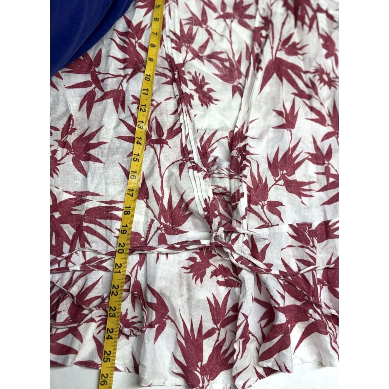 Polo Ralph Lauren Polo Ralph Lauren Womens Linen Floral Print Wrap Top Blouse Red L Floral V-Neck Tie Short Sleeve Casual Summer Women Size L / US 10 / IT 46 - 5 Thumbnail