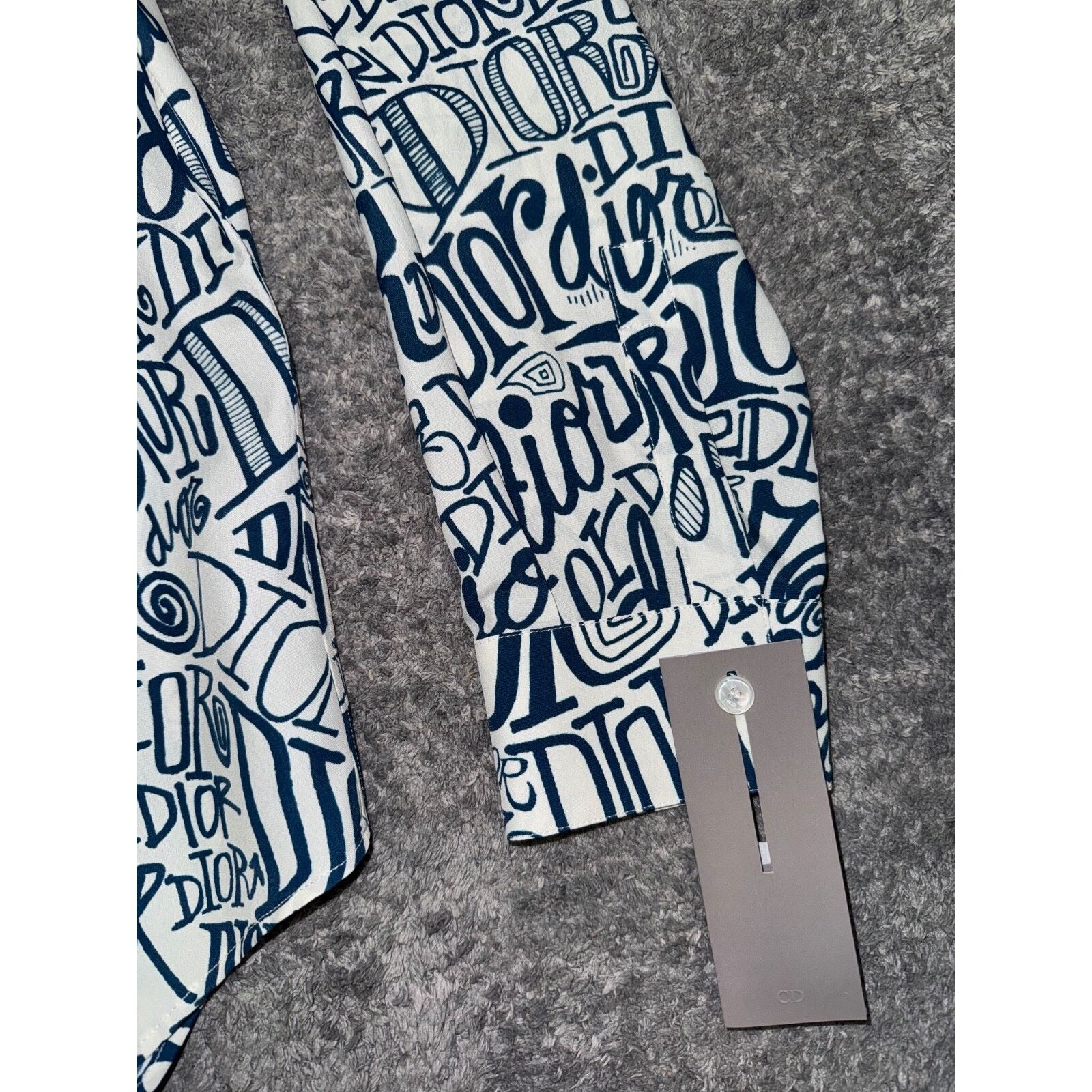 Dior Dior Shawn Stussy Blue Swirl Graffiti Long Sleeve Button Up Size US L / EU 52-54 / 3 - 13 Thumbnail