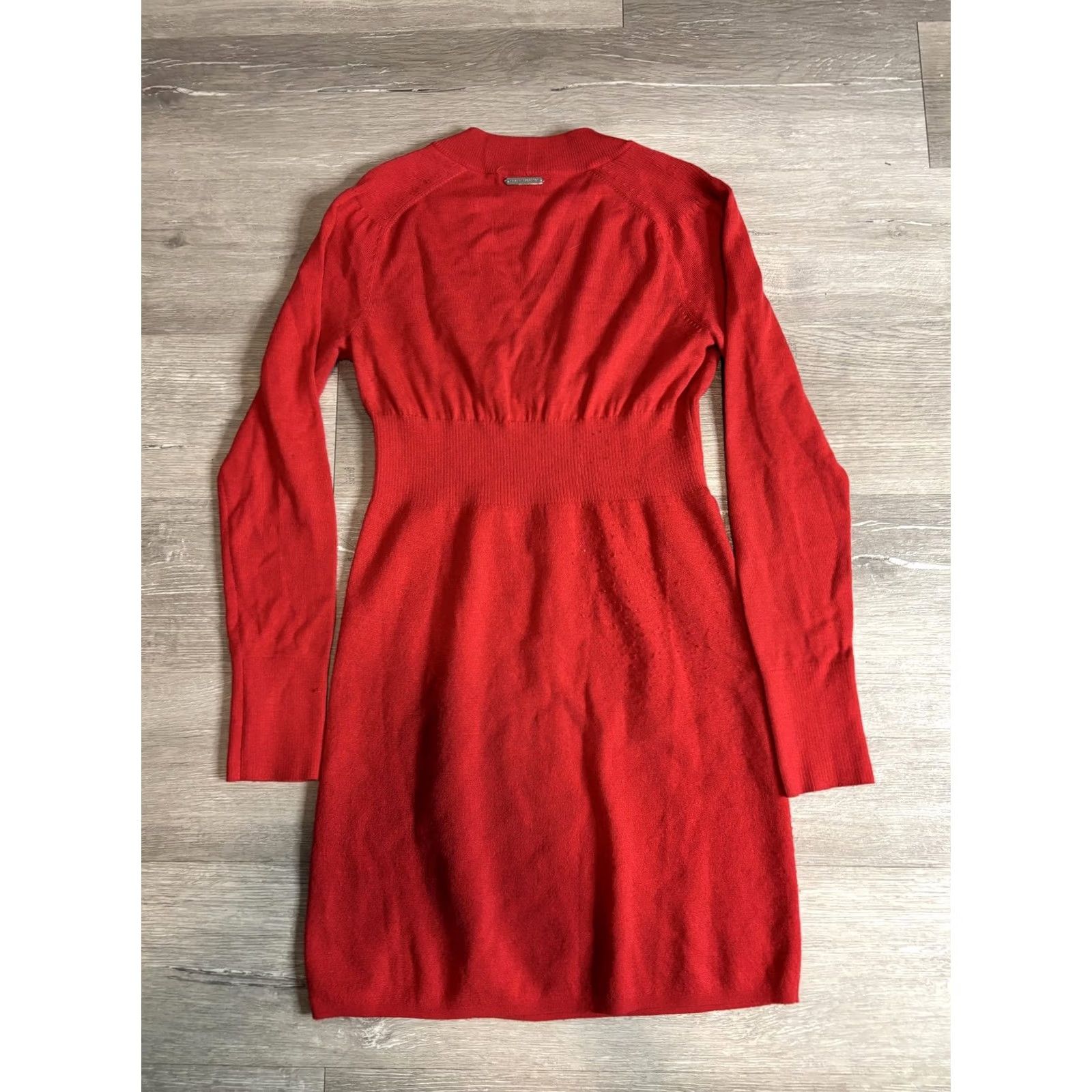 Armani Exchange Armani Exchange Sweater Dress Womens L Red Merino Wool V-Neck Long Sleeve Knit Short Dress Adult Womens Size L / US 10 / IT 46 - 4 Thumbnail
