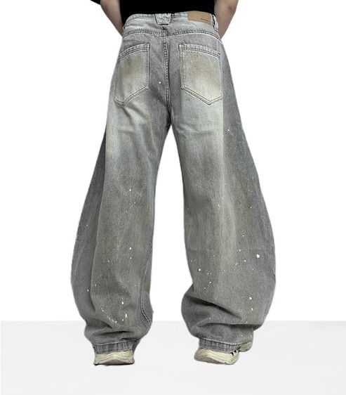 Vintage Men's wide-leg casual ripped curved jeans Size US 32 / EU 48 - 3 Thumbnail