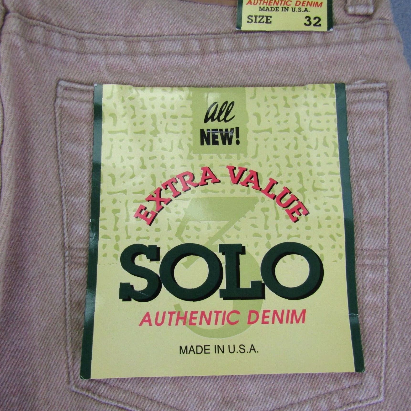 Vintage VINTAGE Solo Semore Jeans Mens 32x32 Denim Straight Leg 90s Y2K Deadstock Beige Jeans Mens Size US 30 / EU 46 - 6 Thumbnail