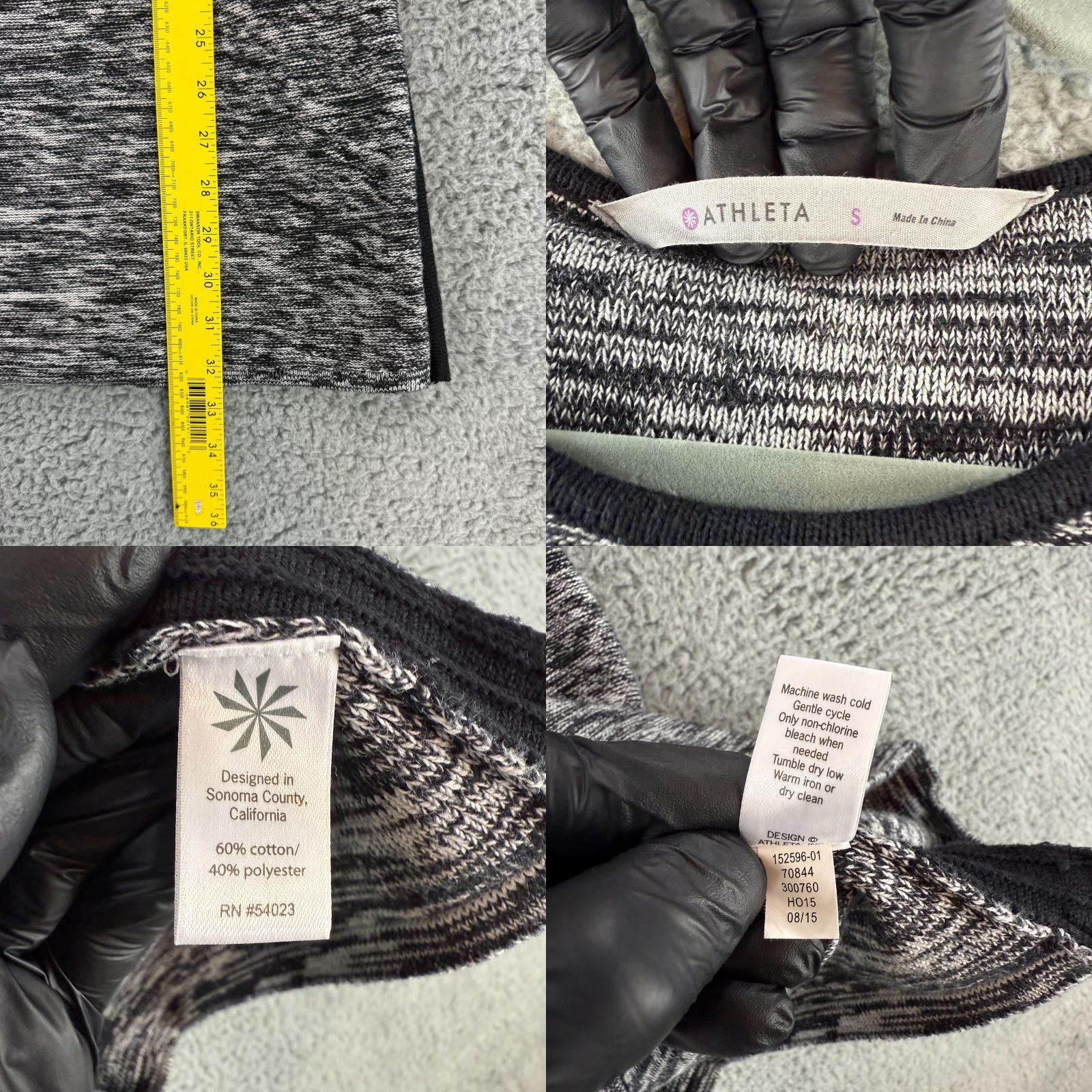 Athleta Athleta Retreat Dress Womens S Black Heathered Long Sleeve Knit Pullover Size S / US 4 / IT 40 - 8 Thumbnail