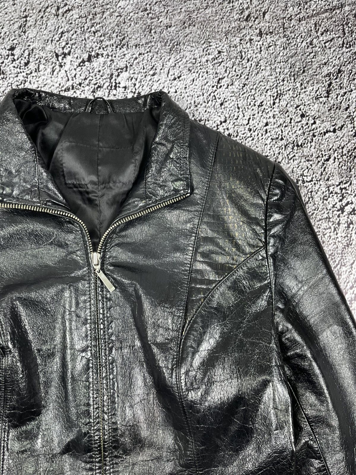 Leather Vintage Y2K Leather patchwork style avantgarde gothic jacket Size M / US 6-8 / IT 42-44 - 8 Thumbnail