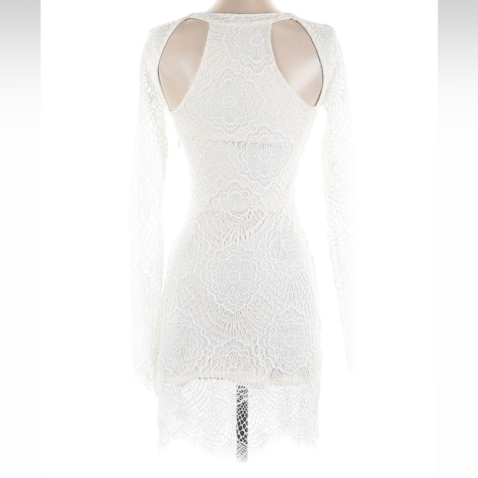 For Love & Lemons For Love & Lemons Emorie Cutout Dress - Size XS - White Lace Size XS / US 0-2 / IT 36-38 - 6 Thumbnail