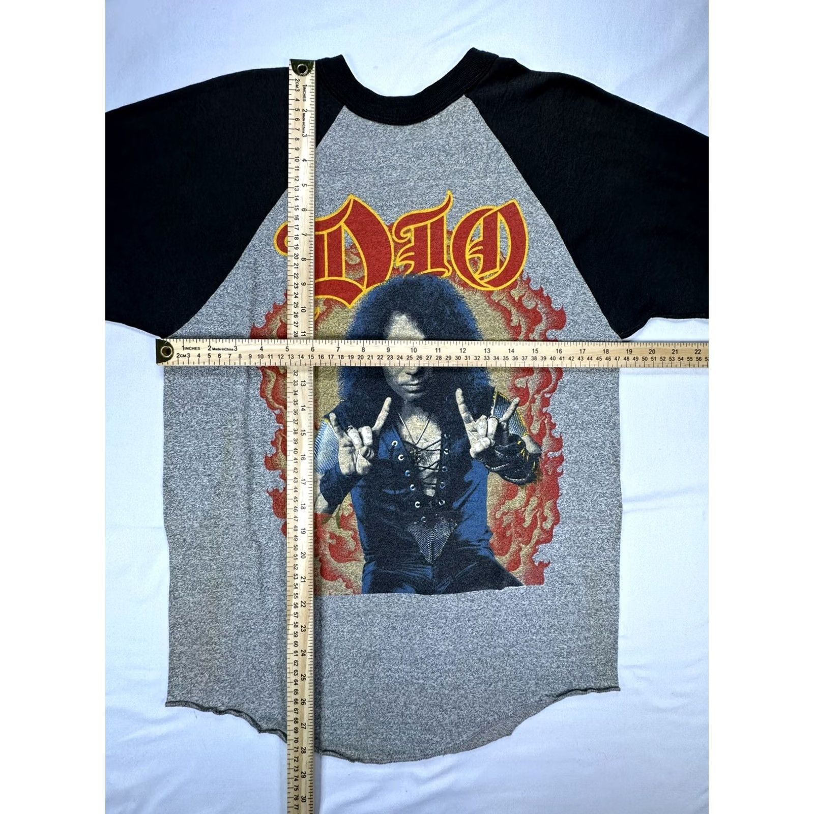 Glanshirt Vintage Dio Raglan Shirt Sz S 1985 Sacred Heart Tour Signal Tag, Gray Cotton Blend Size US S / EU 44-46 / 1 - 2 Thumbnail
