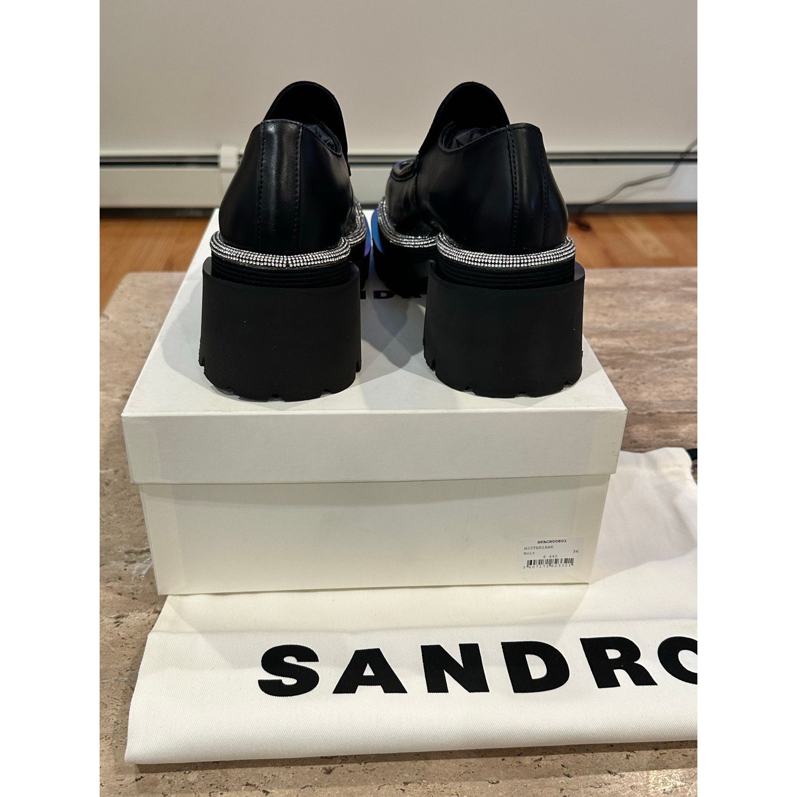 Sandro NEW Sandro Leather Loafers with Thick Notched Soles size 36 Size US 5.5 / IT 35.5 - 8 Thumbnail