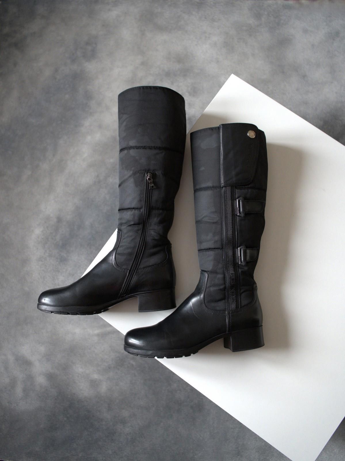 Prada 2000s Prada Biker Strap Logo Knee-High Leather Boots Size US 6 / IT 36 - 5 Thumbnail