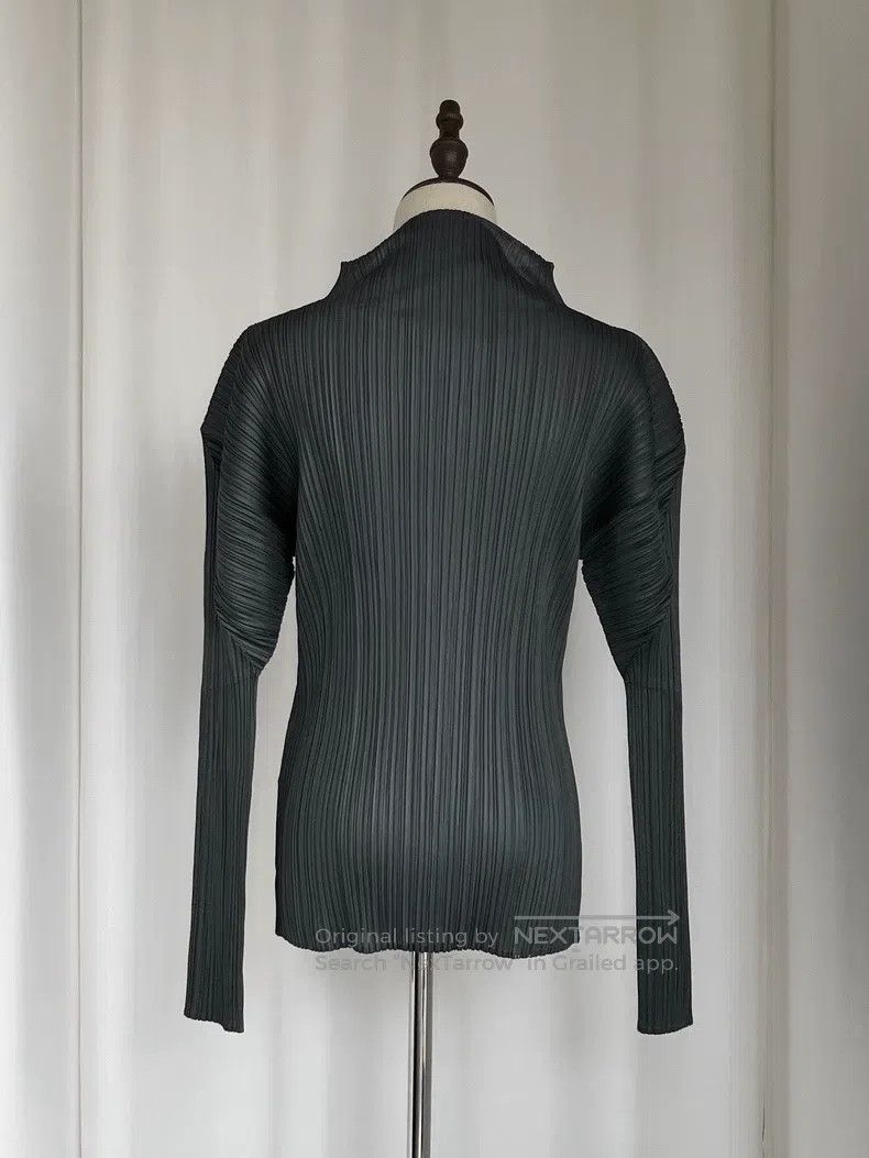 Issey Miyake Issey Miyake Dark Gray Ruffled Long Sleeve Top Size L / US 10 / IT 46 - 3 Thumbnail