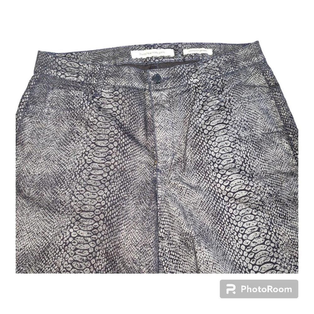 Jones New York CT684 Jones New York Silver & Blue Snake Print Pant 14 Size 36" / US 14 / IT 50 - 2 Thumbnail