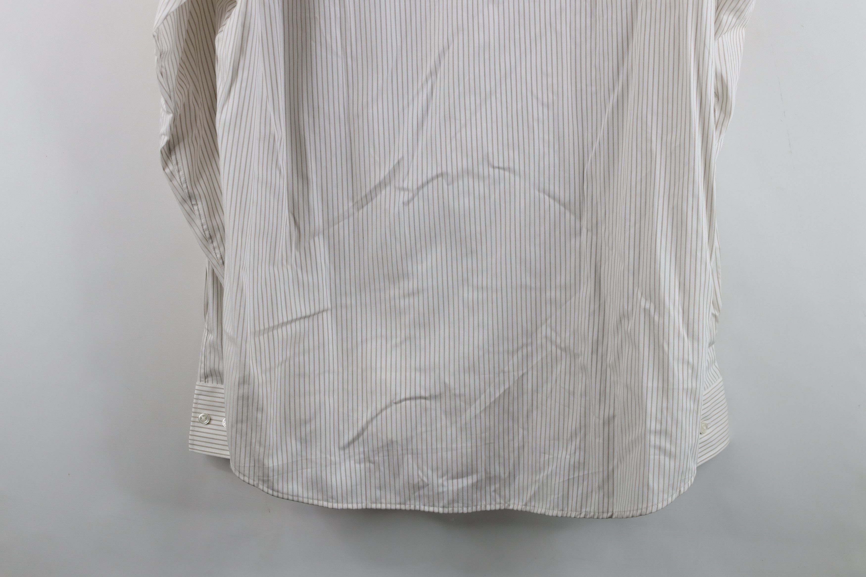 Hugo Boss New Hugo Boss Pinstriped Collared Button Shirt White Gray Size US M / EU 48-50 / 2 - 15 Thumbnail