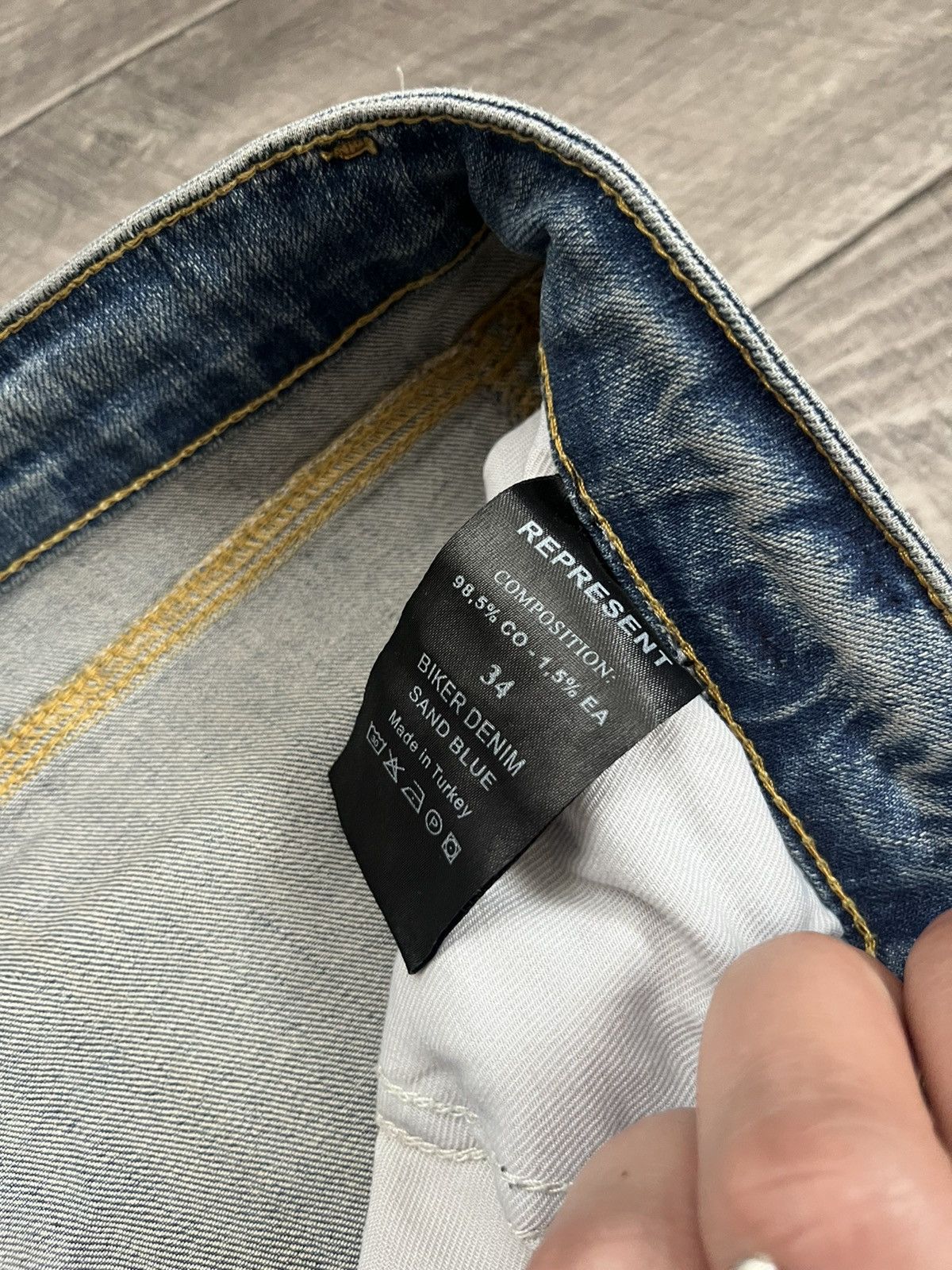 Represent Clo. Represent Biker Denim Sand Blue Pants Jeans Size US 32 / EU 48 - 17 Thumbnail