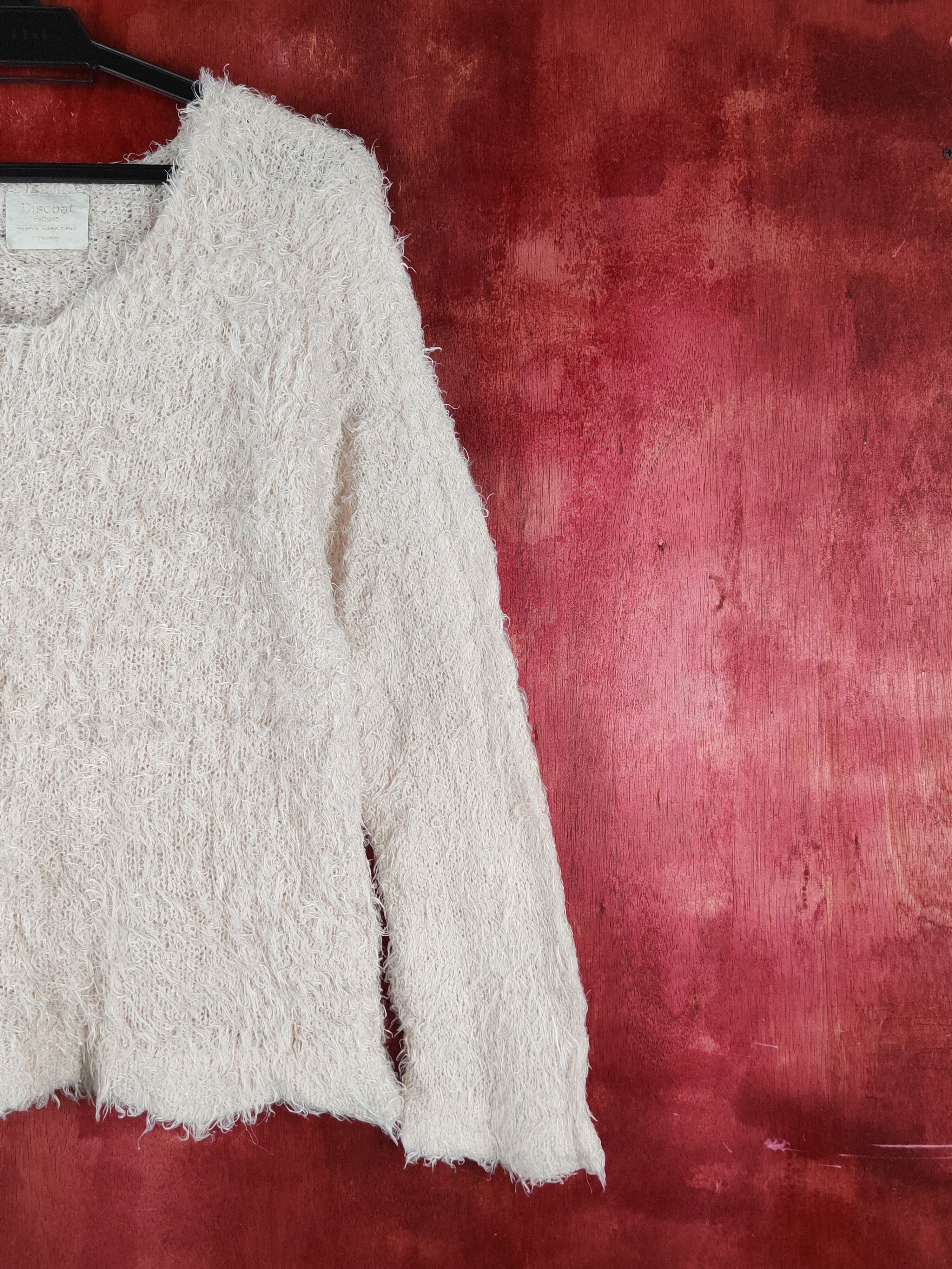Japanese Brand Discoat Pink Shag Shaggy Fur Mohair Knitwear #S2156 Size M / US 6-8 / IT 42-44 - 5 Thumbnail