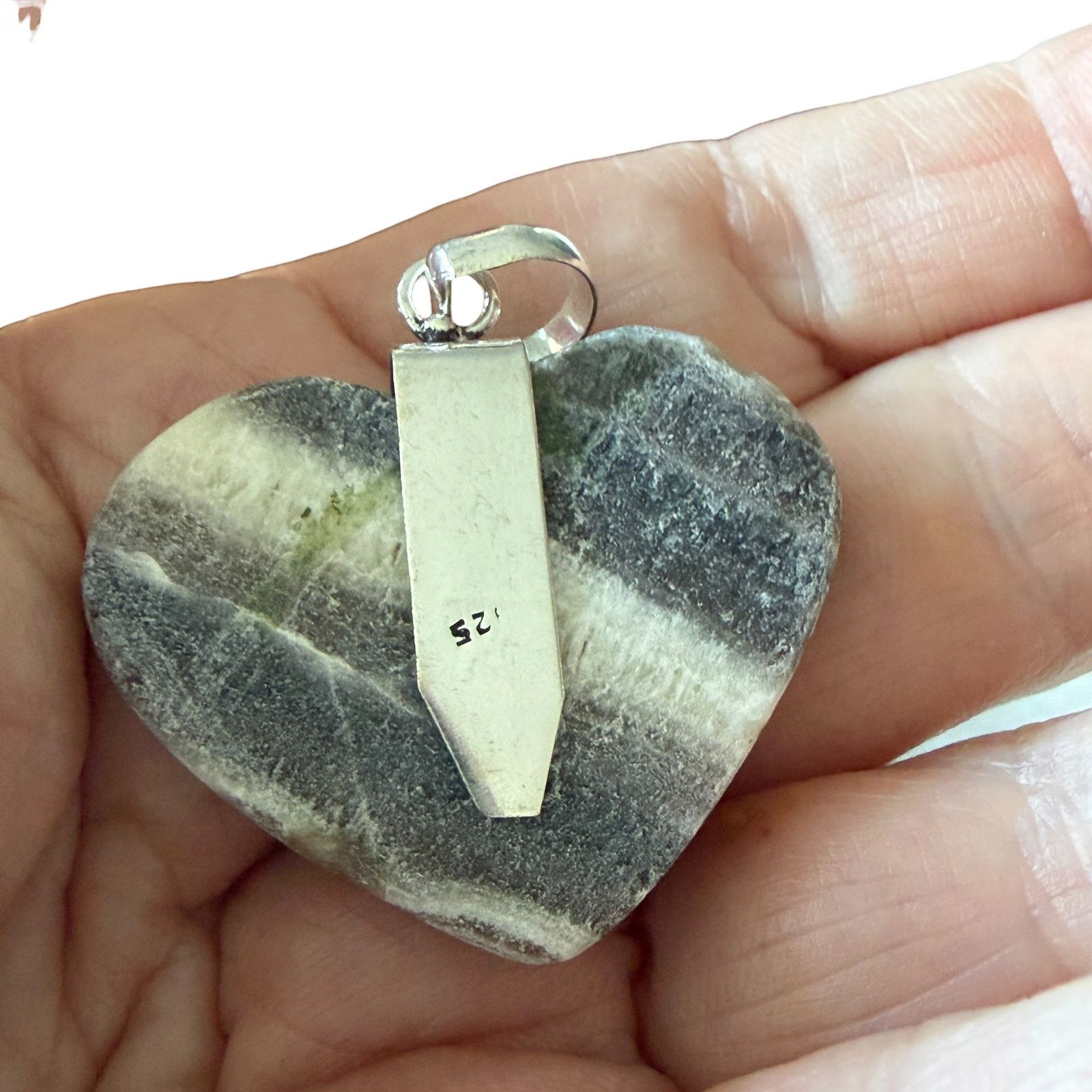 The Unbranded Brand Zebra Calcite & Moonstone Butterfly Heart Pendant Size ONE SIZE - 3 Thumbnail