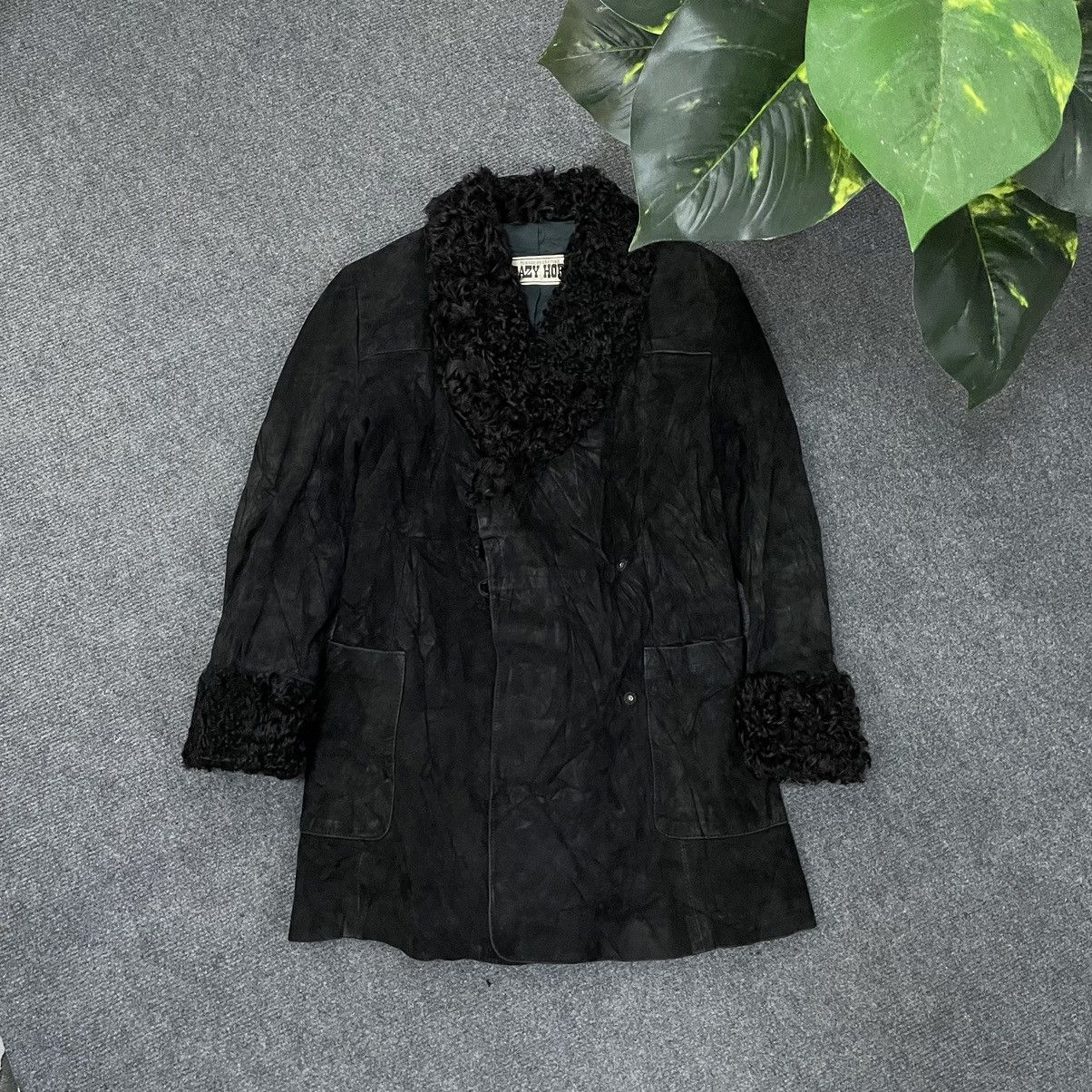 Genuine Leather × Japanese Brand × Vintage Crazy Horse Shephard Black Suede Leather Jacket Size US XS / EU 42 / 0 - 1 Thumbnail