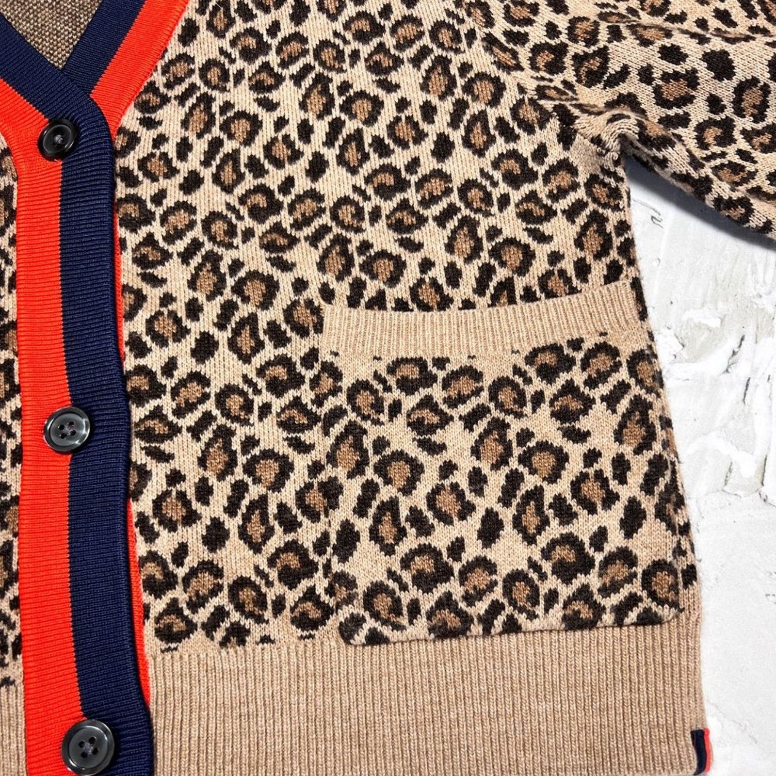 KULE KULE Milo Leopard Cardigan Sweater XS Cashmere Designer Size XS / US 0-2 / IT 36-38 - 8 Thumbnail