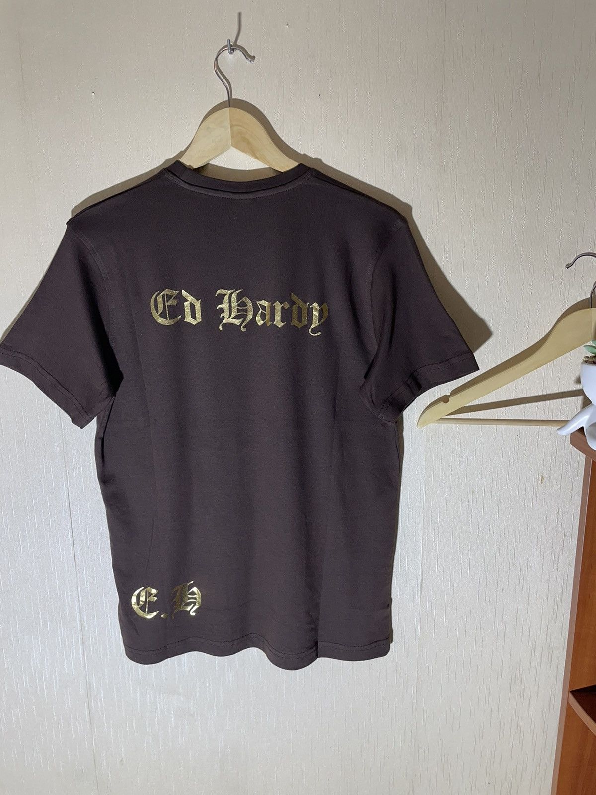 Ed Hardy × Japanese Brand Ed hardy vintage Japanese brown T shirt Size US M / EU 48-50 / 2 - 2 Thumbnail