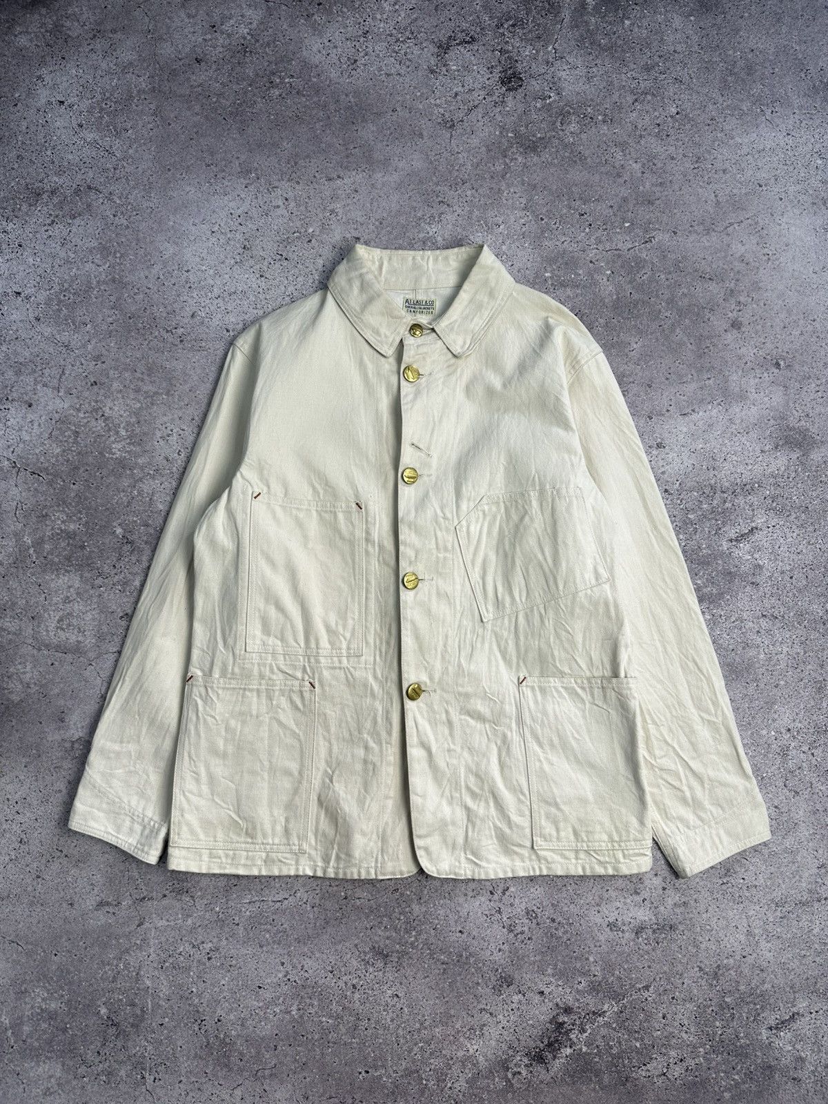 At Last & Co Vintage At Last & Co Japanese Denim Jacket Butcher Ivory Size US M / EU 48-50 / 2 - 1 Thumbnail