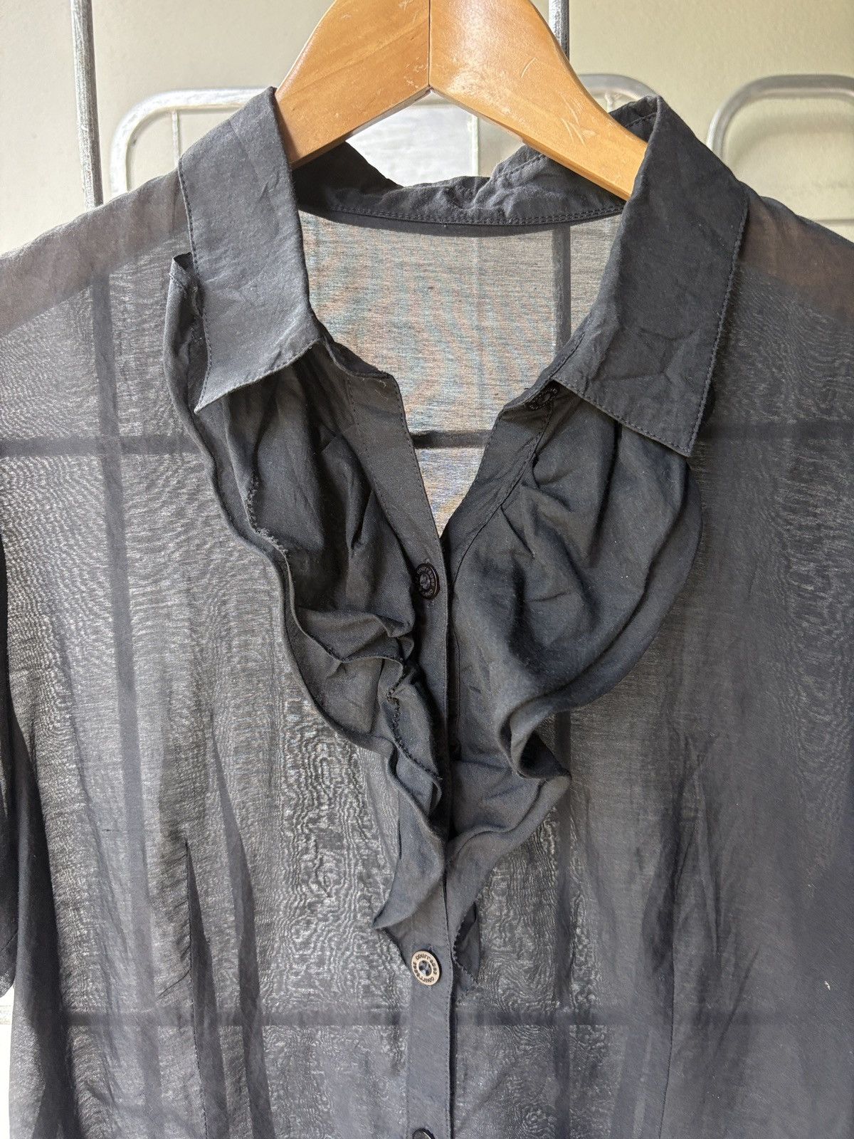 Courreges Courreges ruffle black shirt Size M / US 6-8 / IT 42-44 - 6 Thumbnail