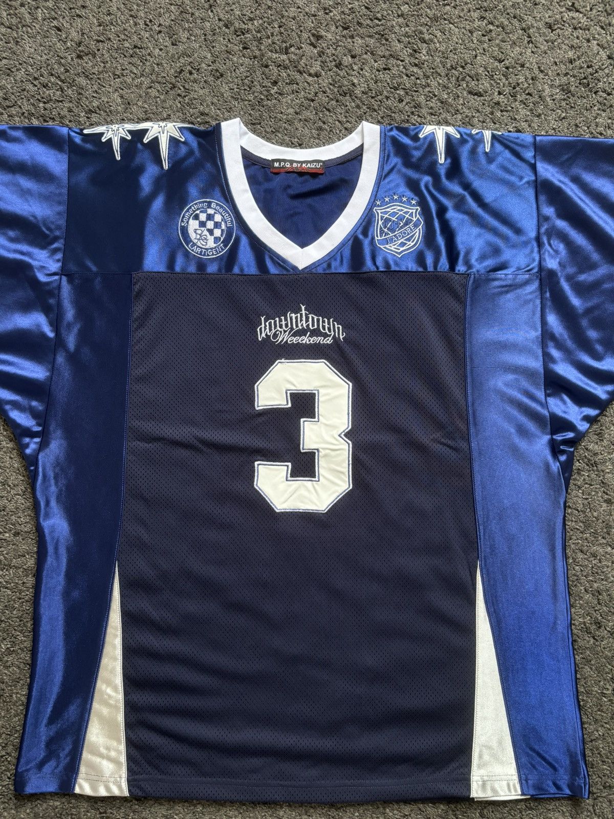 NFL × Vintage Vintage unisex American football satin number 3 blue jersey Size US XL / EU 56 / 4 - 4 Thumbnail