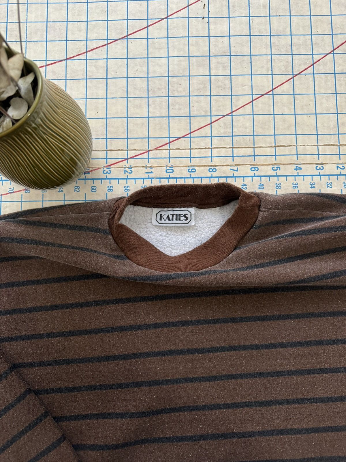 Other × Vintage Vintage 80-90’s Brown Striped Pull Over Crewneck Womens XL Size XL / US 12-14 / IT 48-50 - 5 Thumbnail